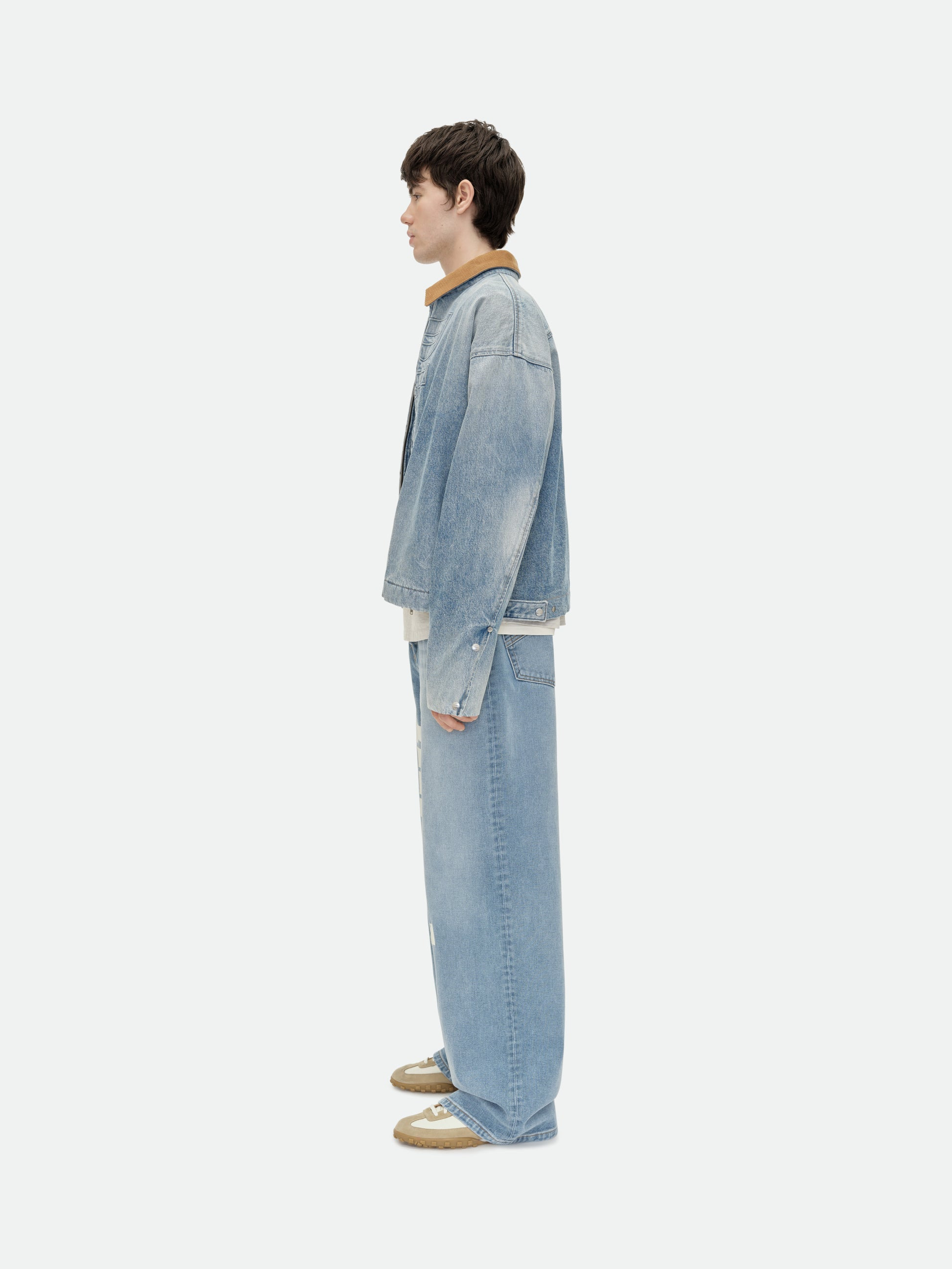 DENIM LOGO CORD COLLAR WORK JACKET - 6