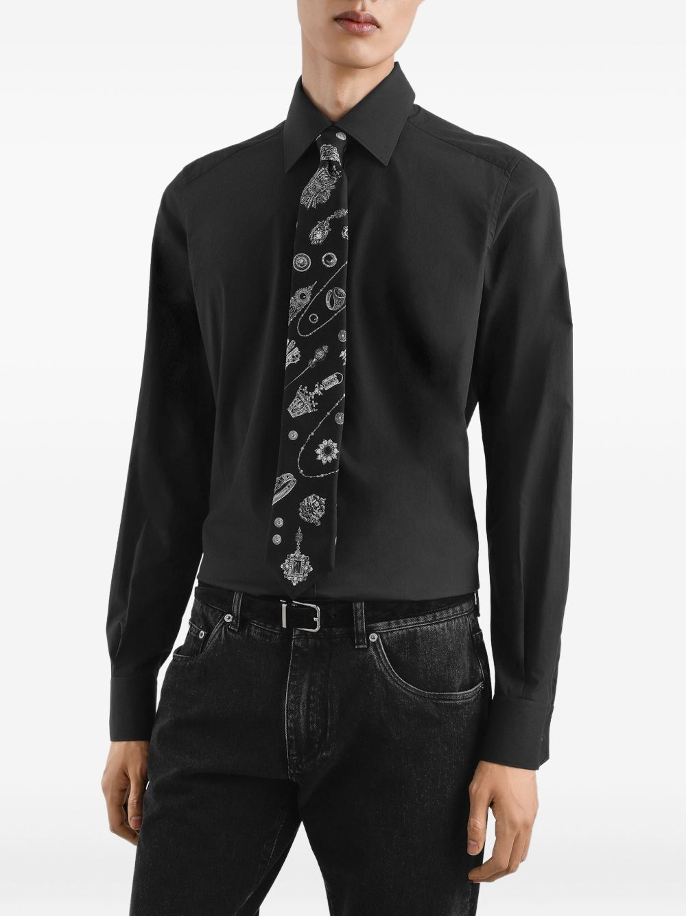 jewellery-print tie - 3