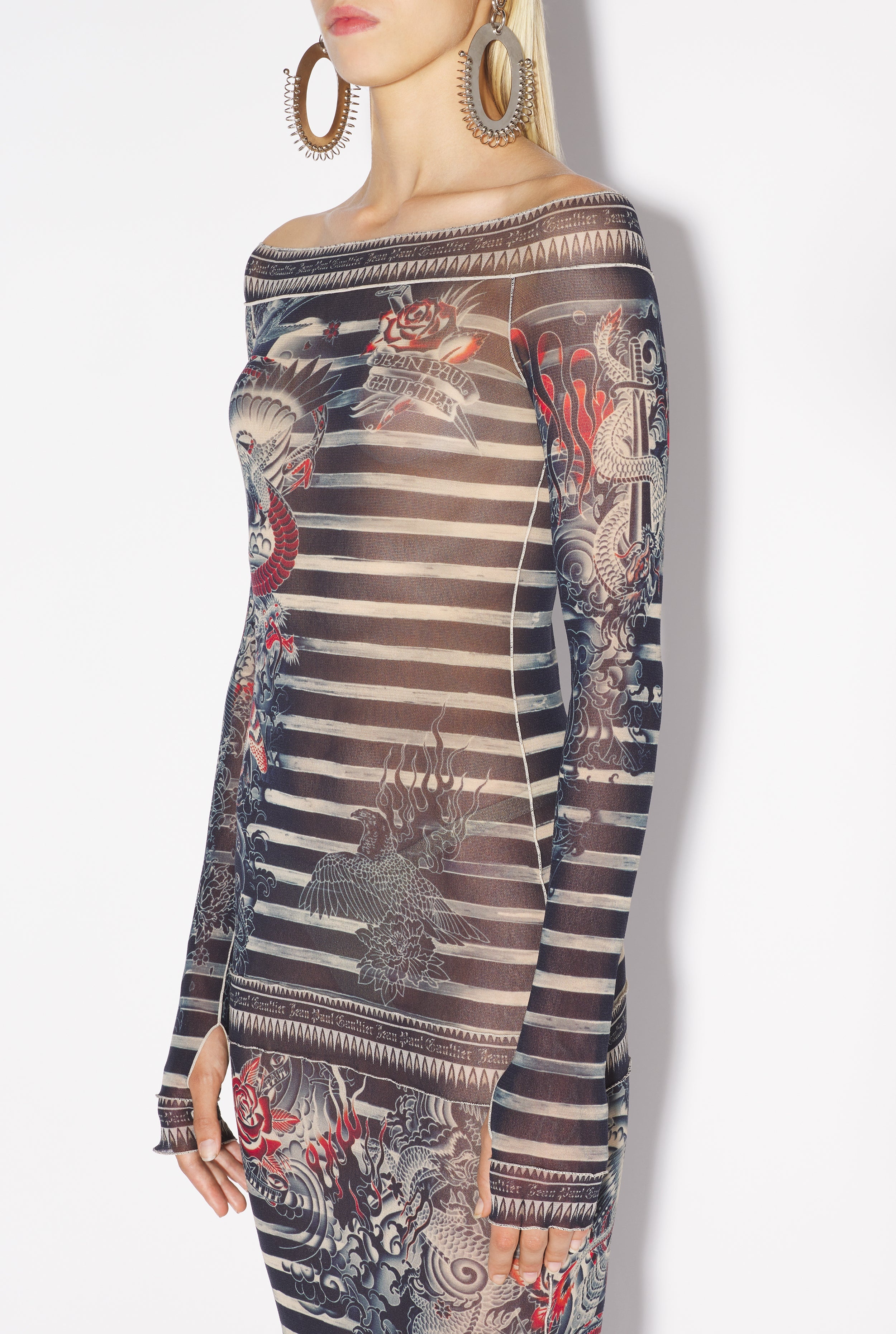 THE LONG BLUE SAILOR TATTOO DRESS - 4