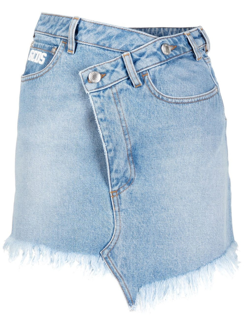 asymmetric mini denim skirt 1