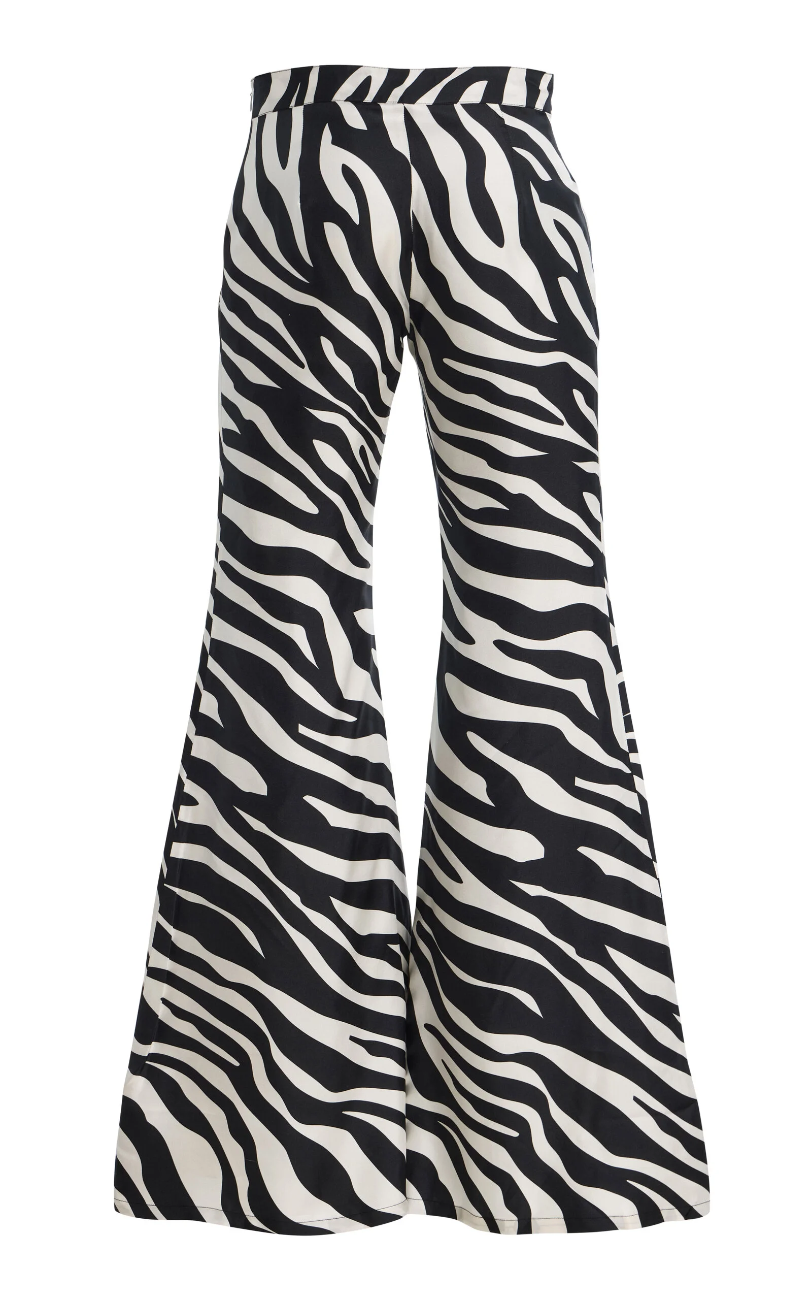 Zaoua Zebra Silk Flared-Leg Pants - 1