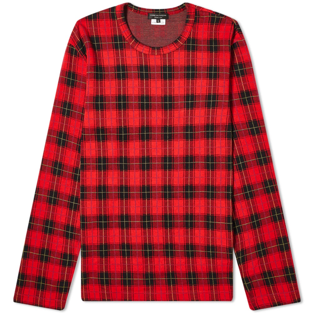 Comme des Garcons Homme Plus Long Sleeve Tartan Tee - 1