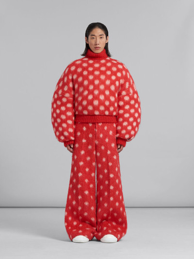 Marni RED MOHAIR TROUSERS WITH POLKA DOTS outlook