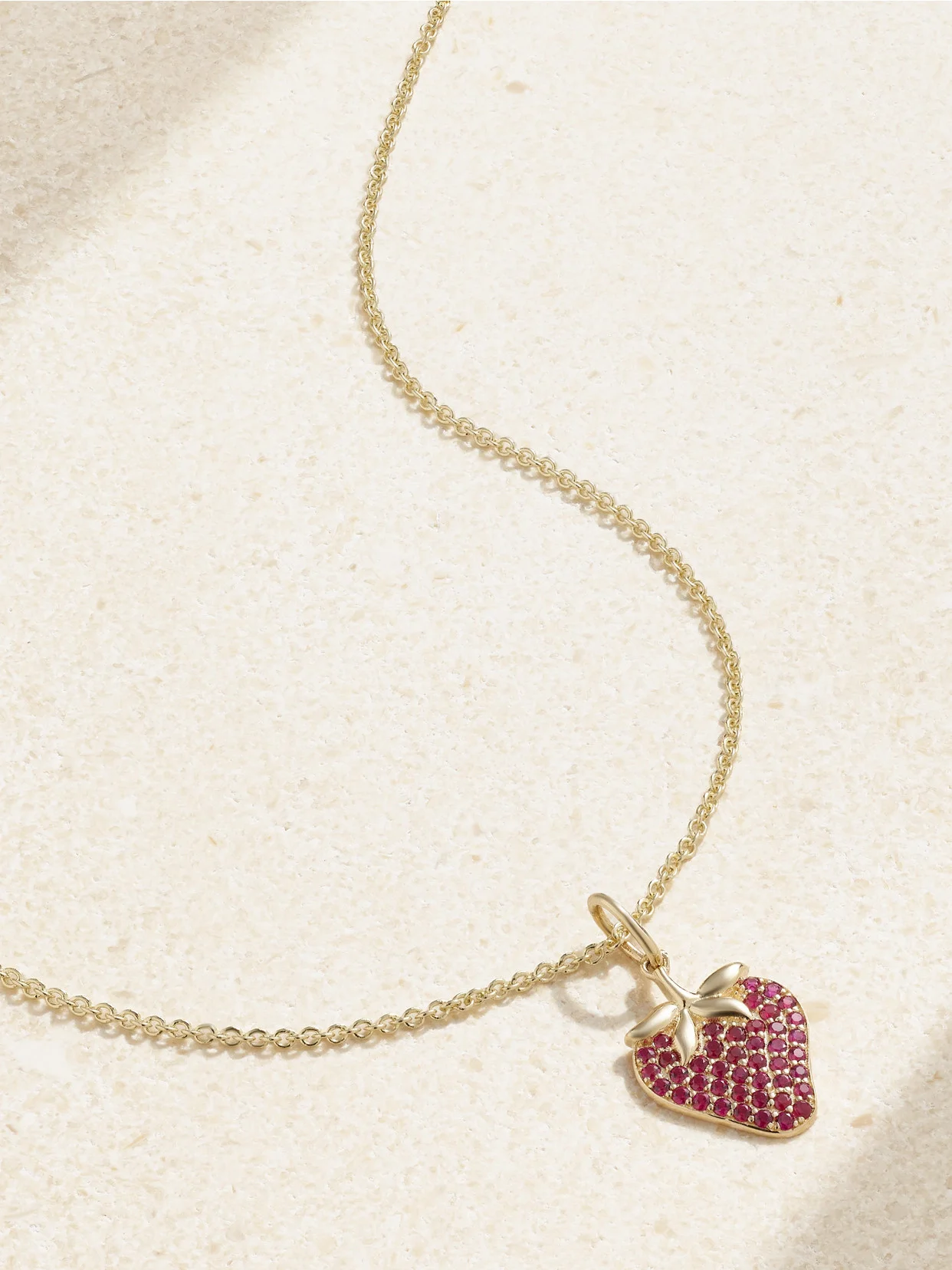 Strawberry 14-karat Gold Ruby Necklace - 1