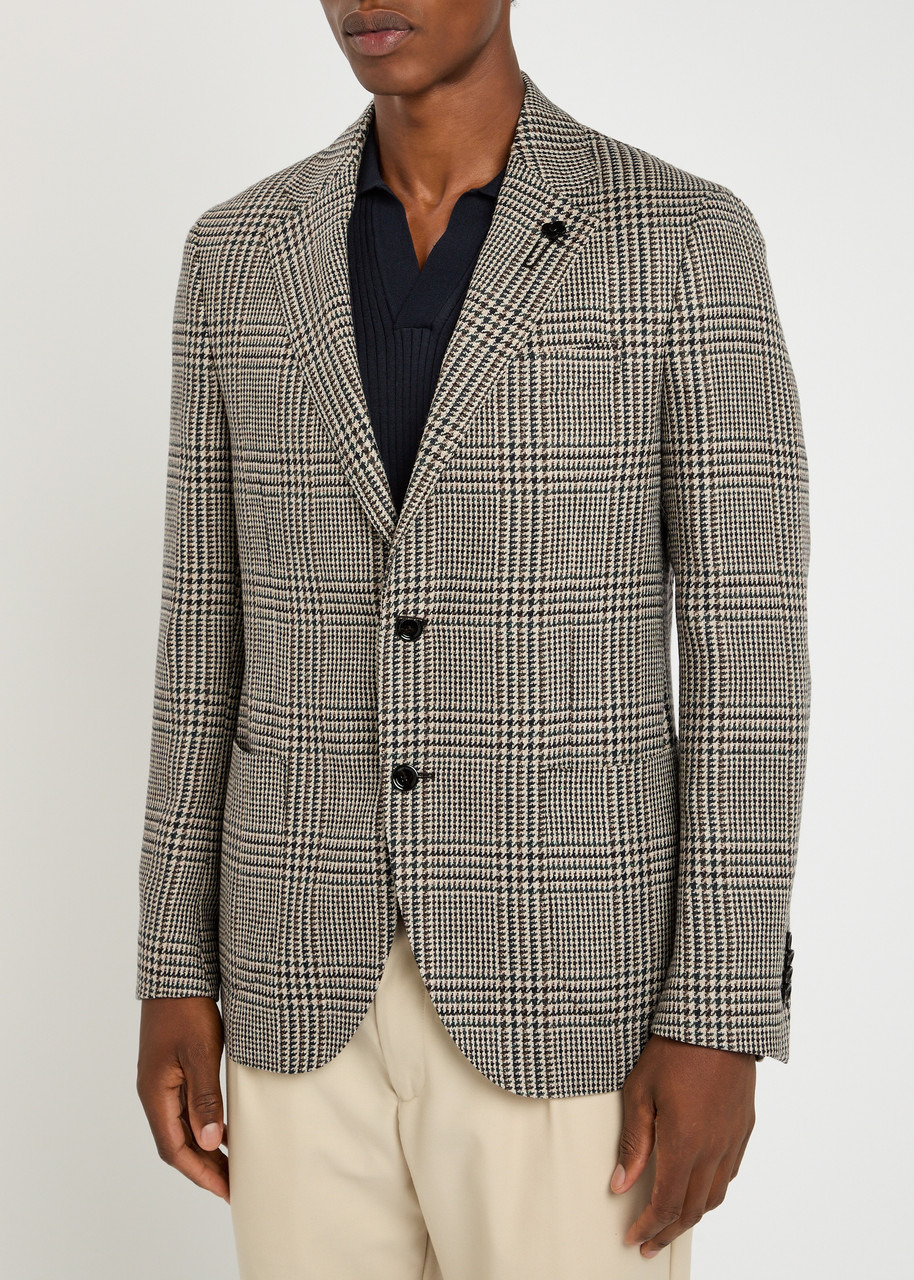 Lardini Houndstooth Wool and Silk-blend Blazer - 2
