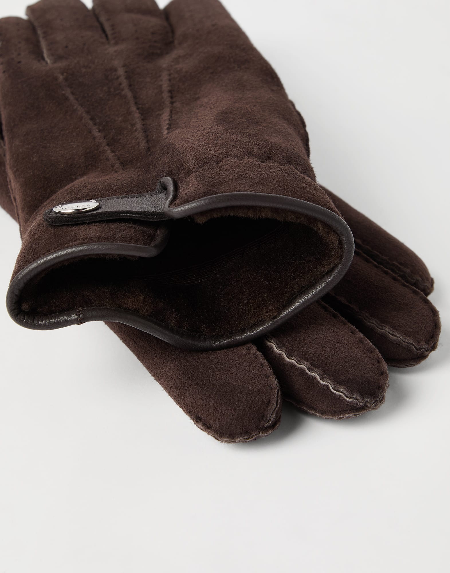 Suede shearling gloves - 2