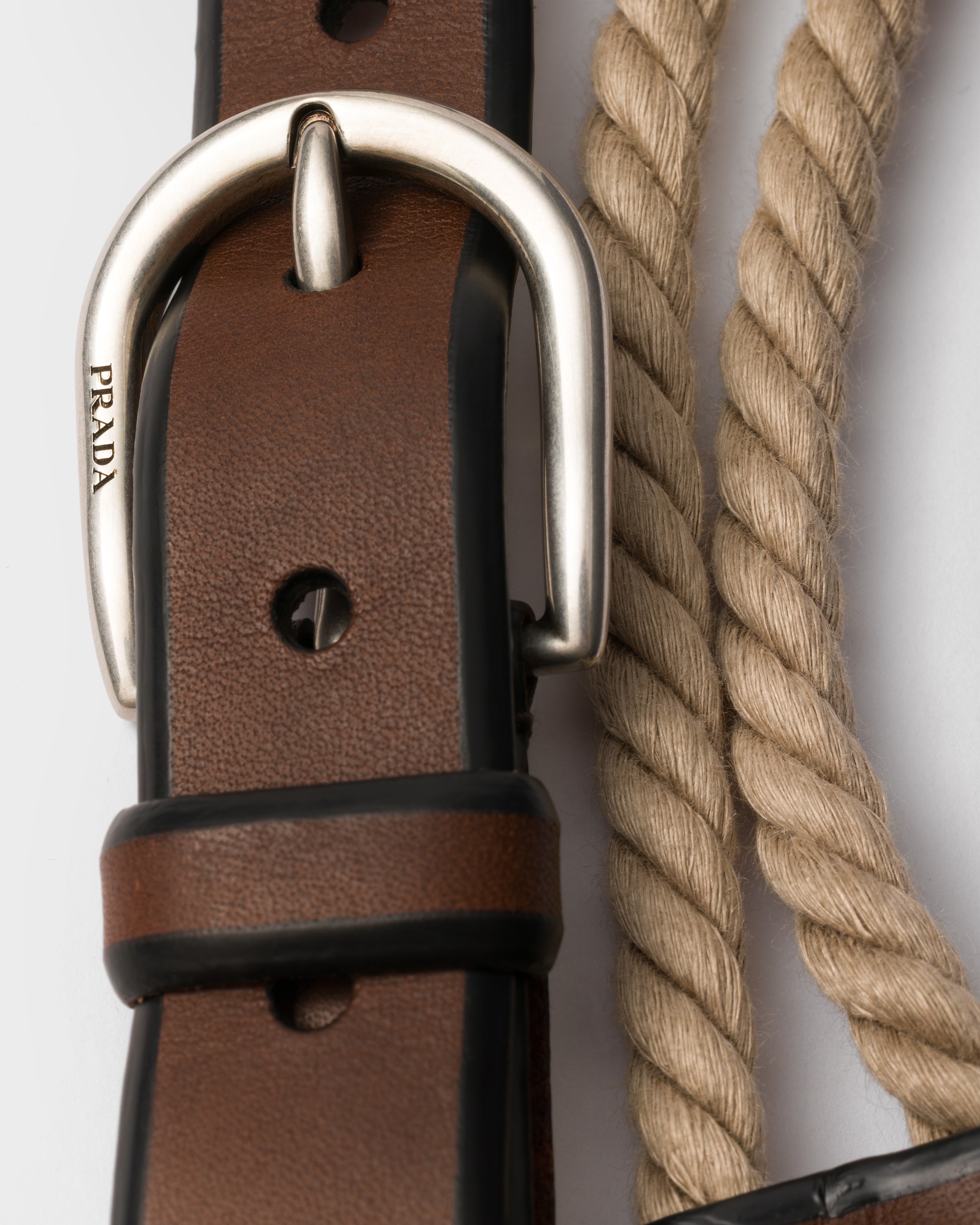 Leather and cord belt - 4