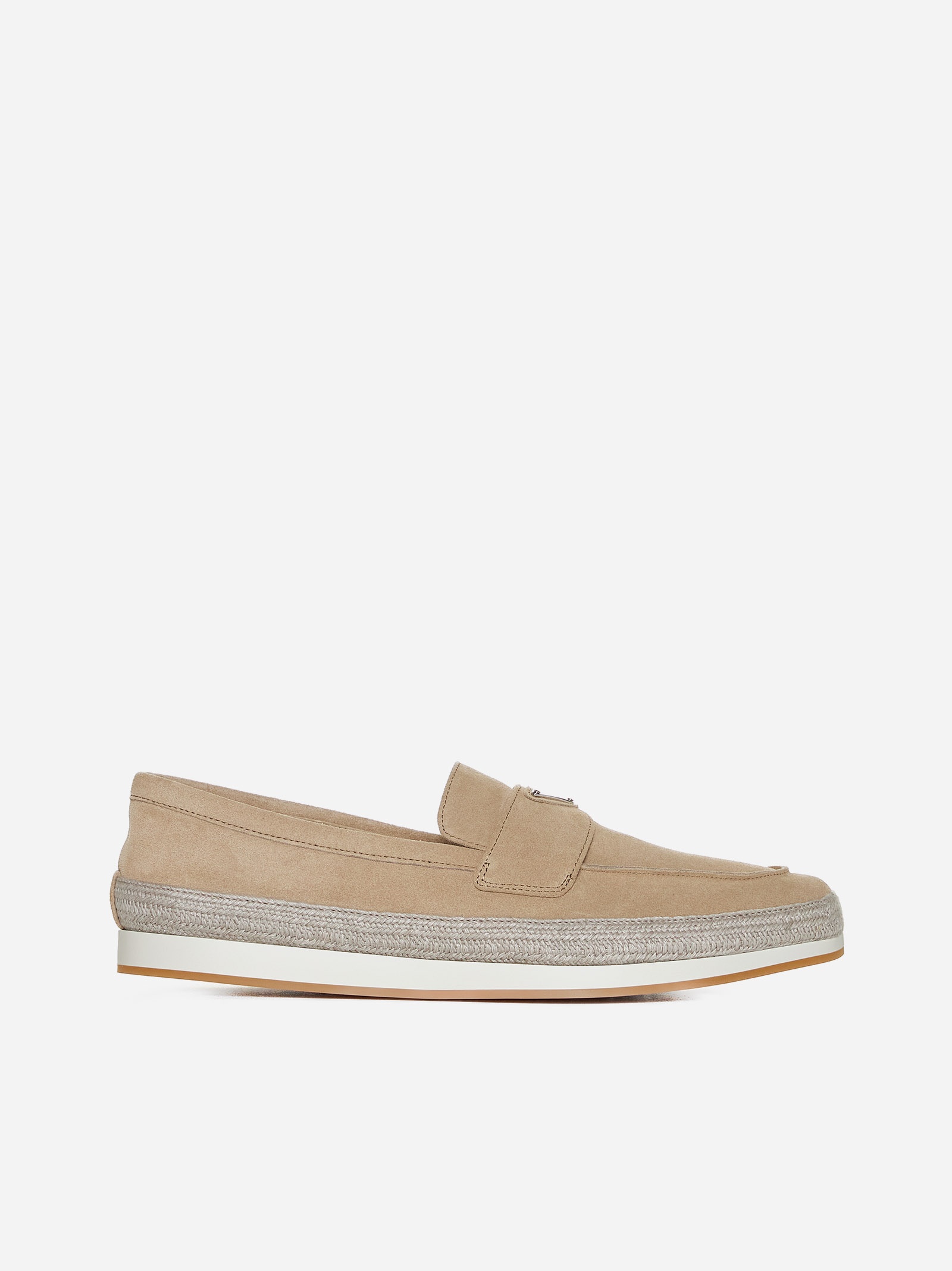 Suede and raffia loafers - 1
