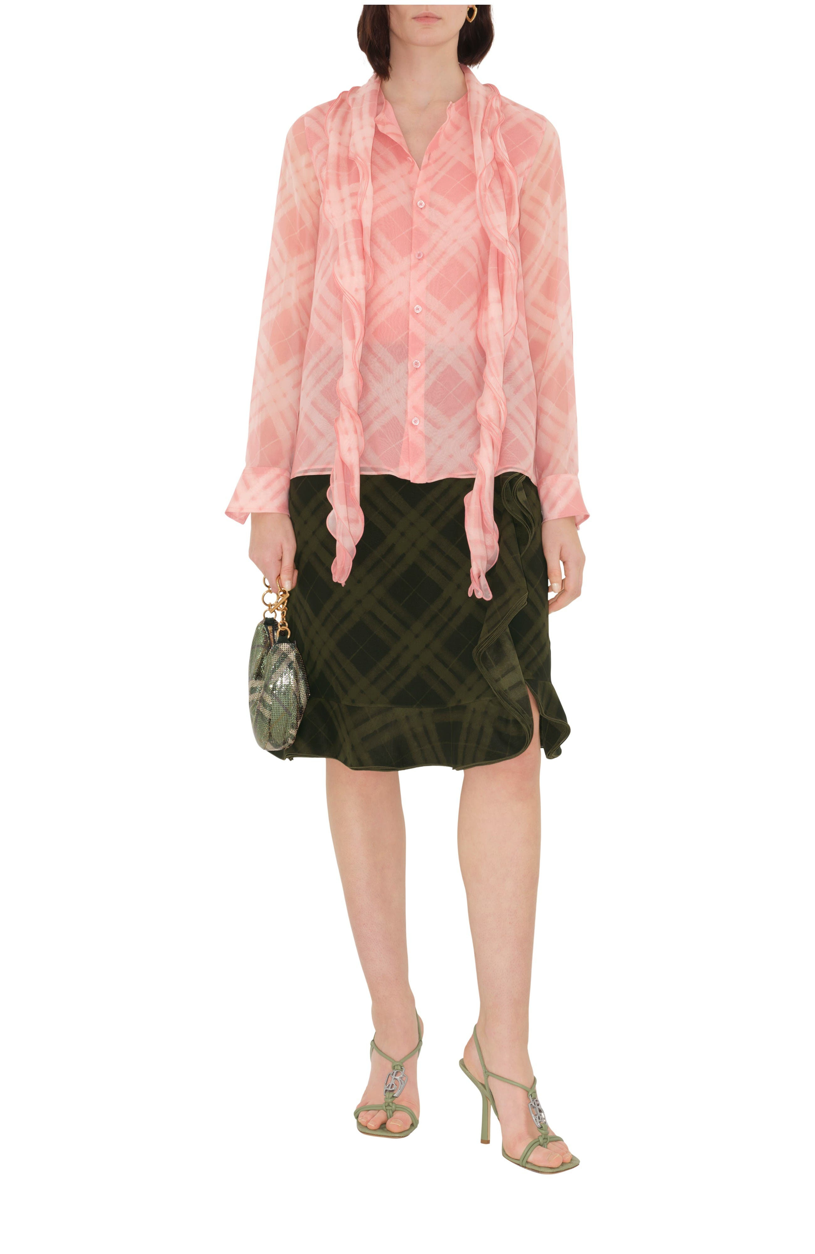 burberry Check Silk Wrap Skirt in Oil at Nordstrom - 2