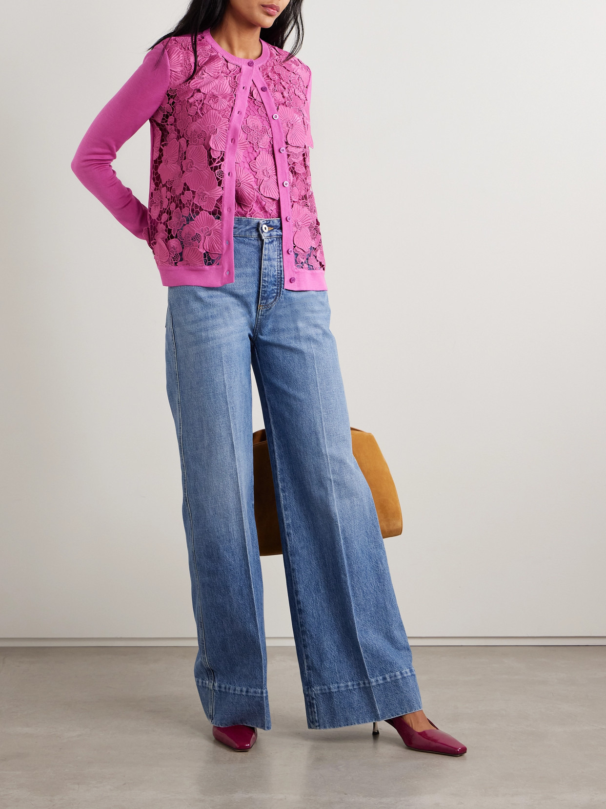 Guipure Lace-paneled Silk-blend Cardigan - 2