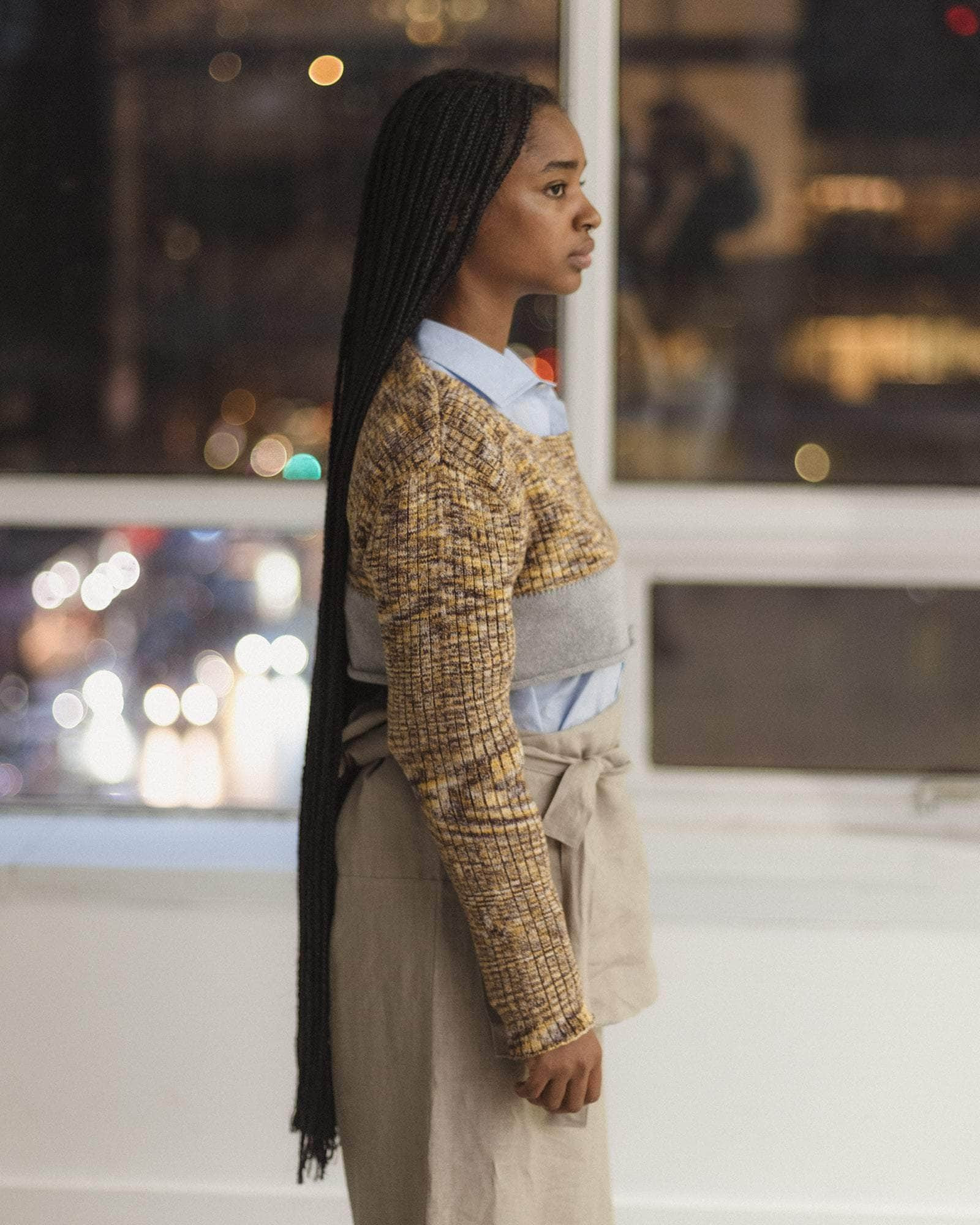 Waste Cropped Sweater - Organic Cotton Knit - 3