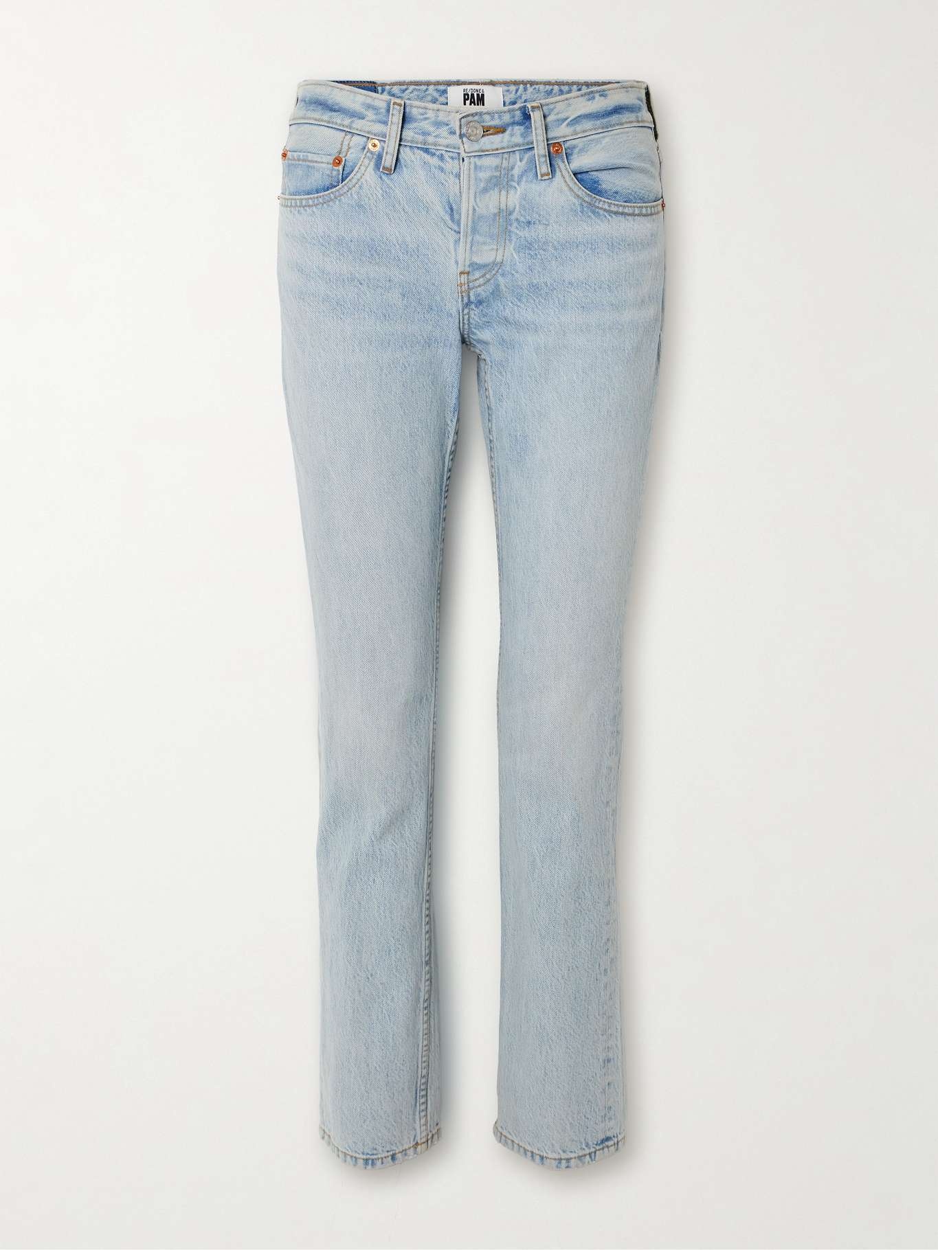 + NET SUSTAIN + Pamela Anderson The Anderson high-rise slim-leg organic jeans - 1