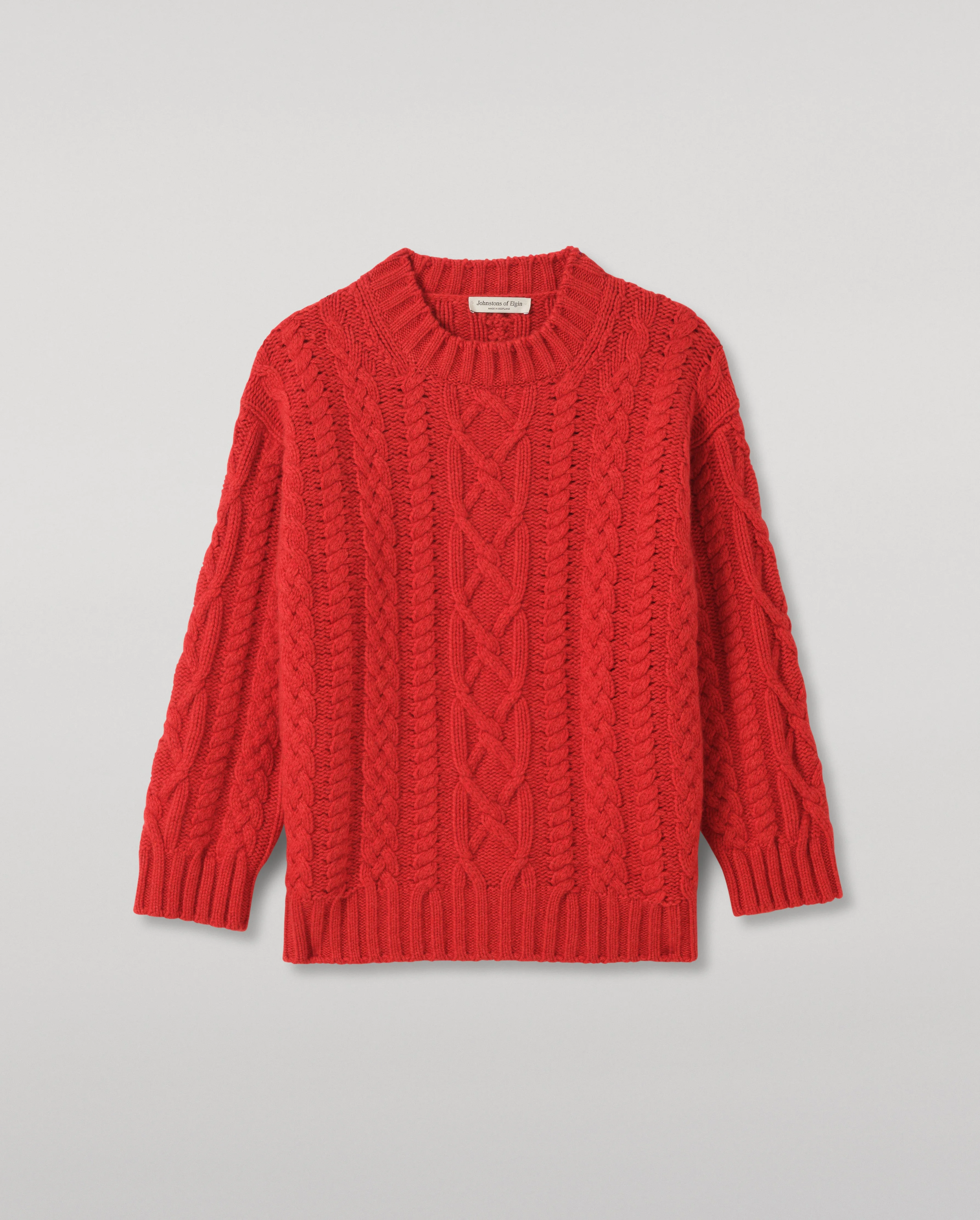Mabel Red Aran Cable Jumper - 1
