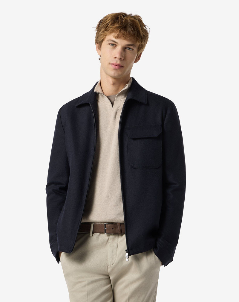 CORNELIANI Blue wool and stretch cashmere jacket outlook