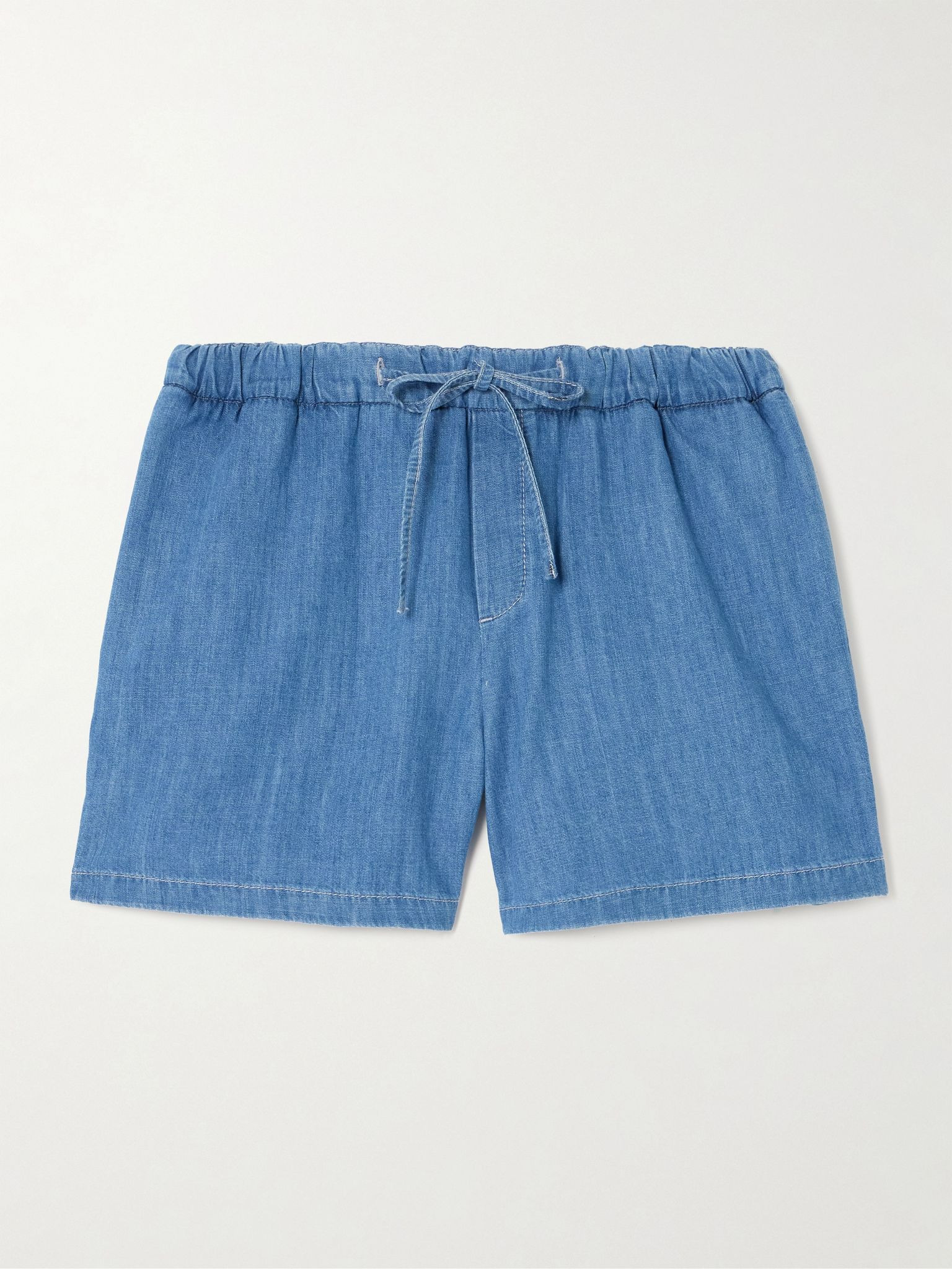 Cotton-chambray shorts Blue - 1