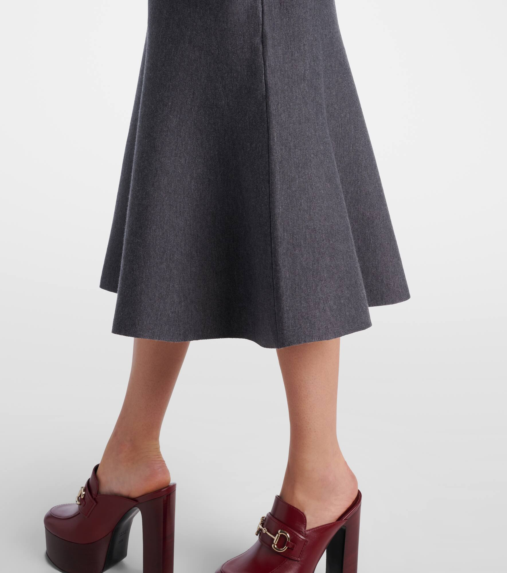 Wool-blend midi skirt - 5