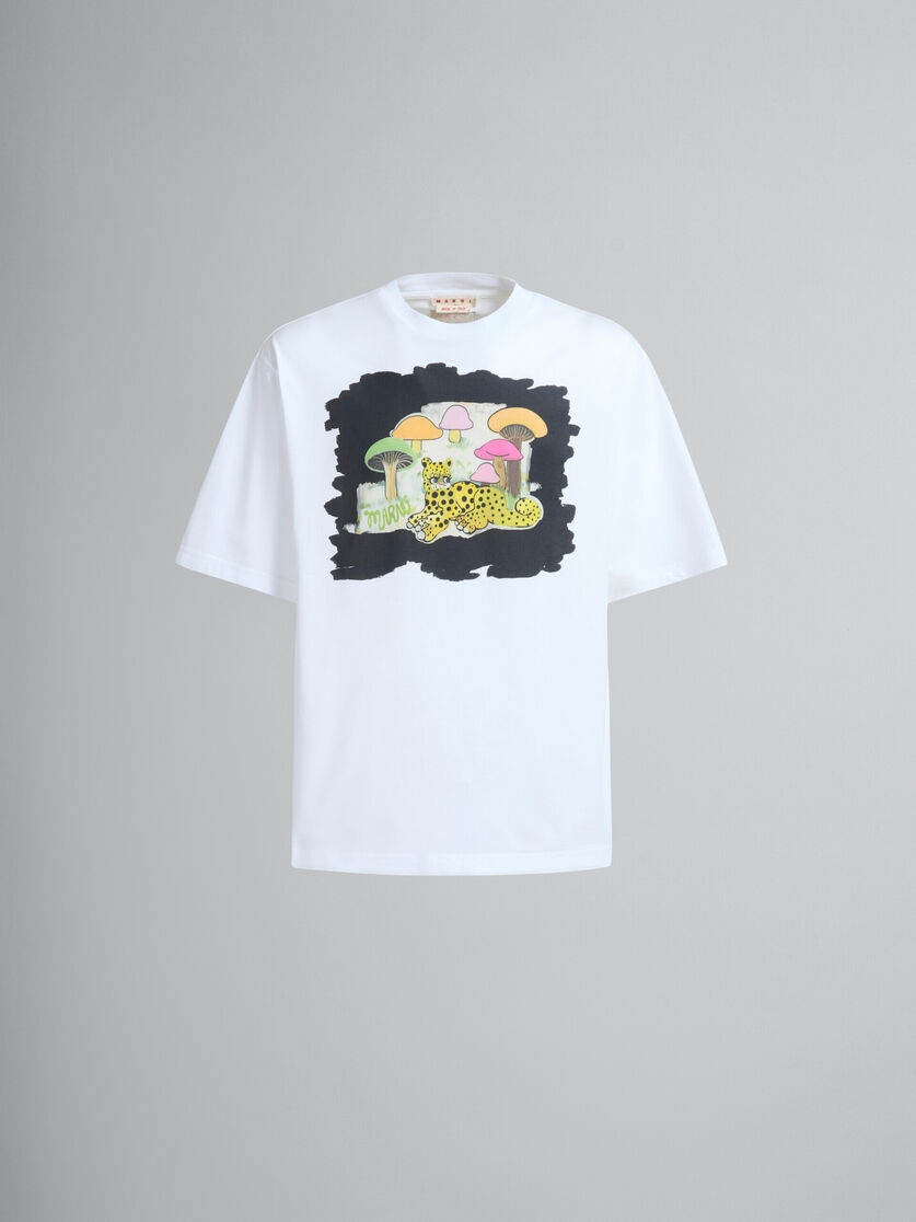 WHITE ORGANIC JERSEY RELAXED-FIT T-SHIRT WITH PRINT - 2