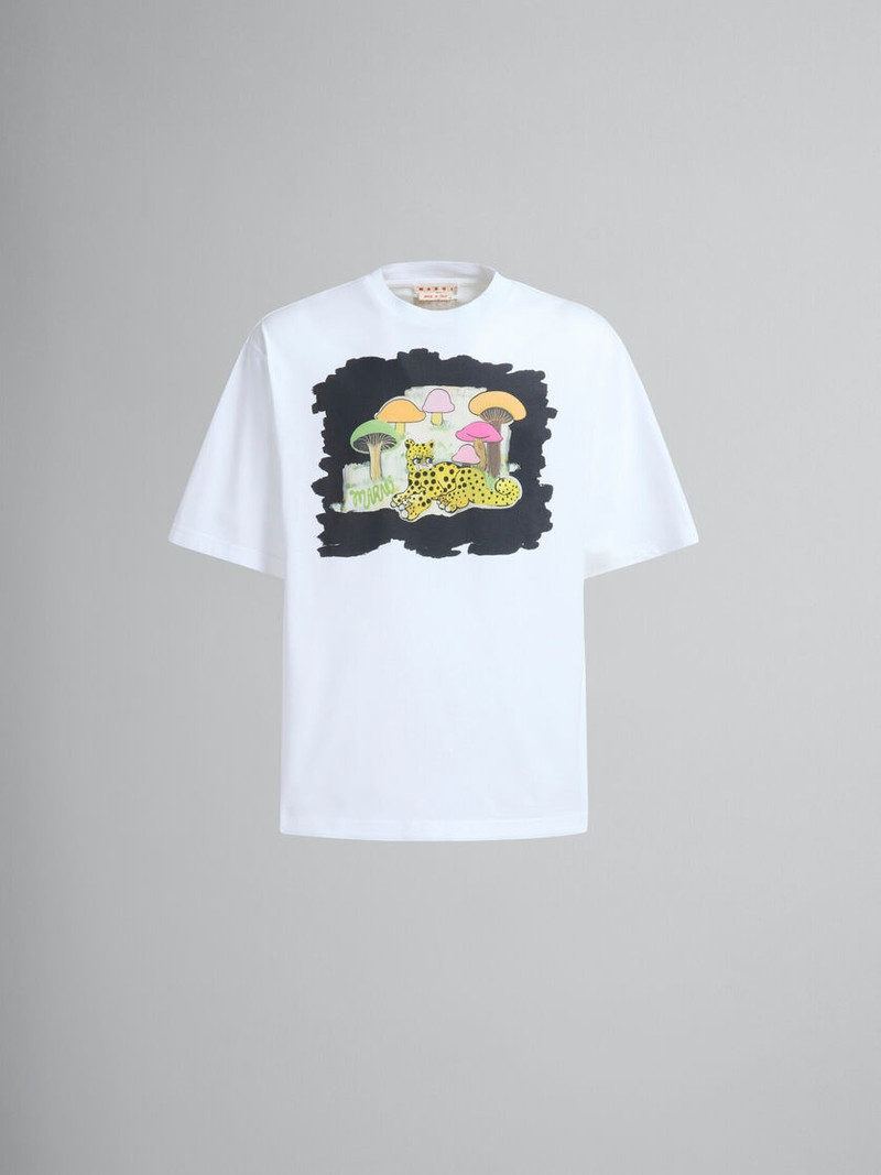 Marni WHITE ORGANIC JERSEY RELAXED-FIT T-SHIRT WITH PRINT outlook