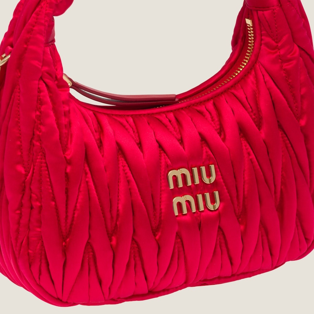 Wander matelassé satin mini hobo bag - 7