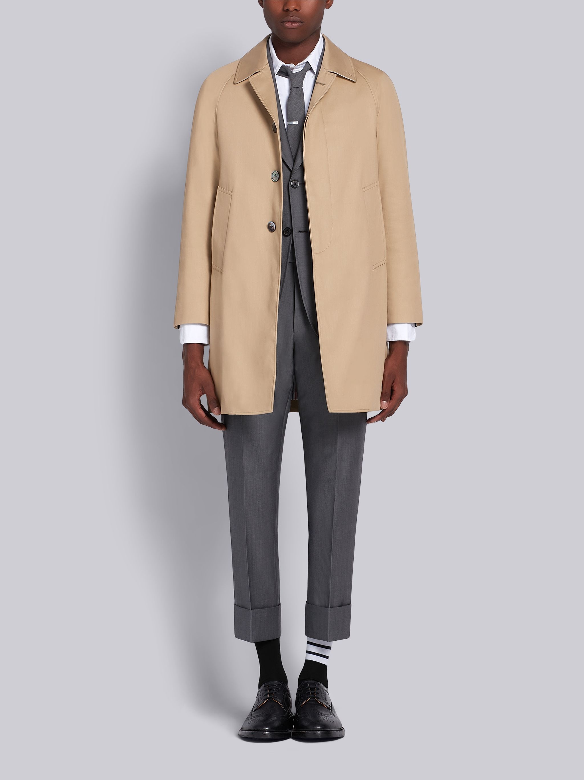 Khaki Mackintosh Raglan Collar Overcoat - 4
