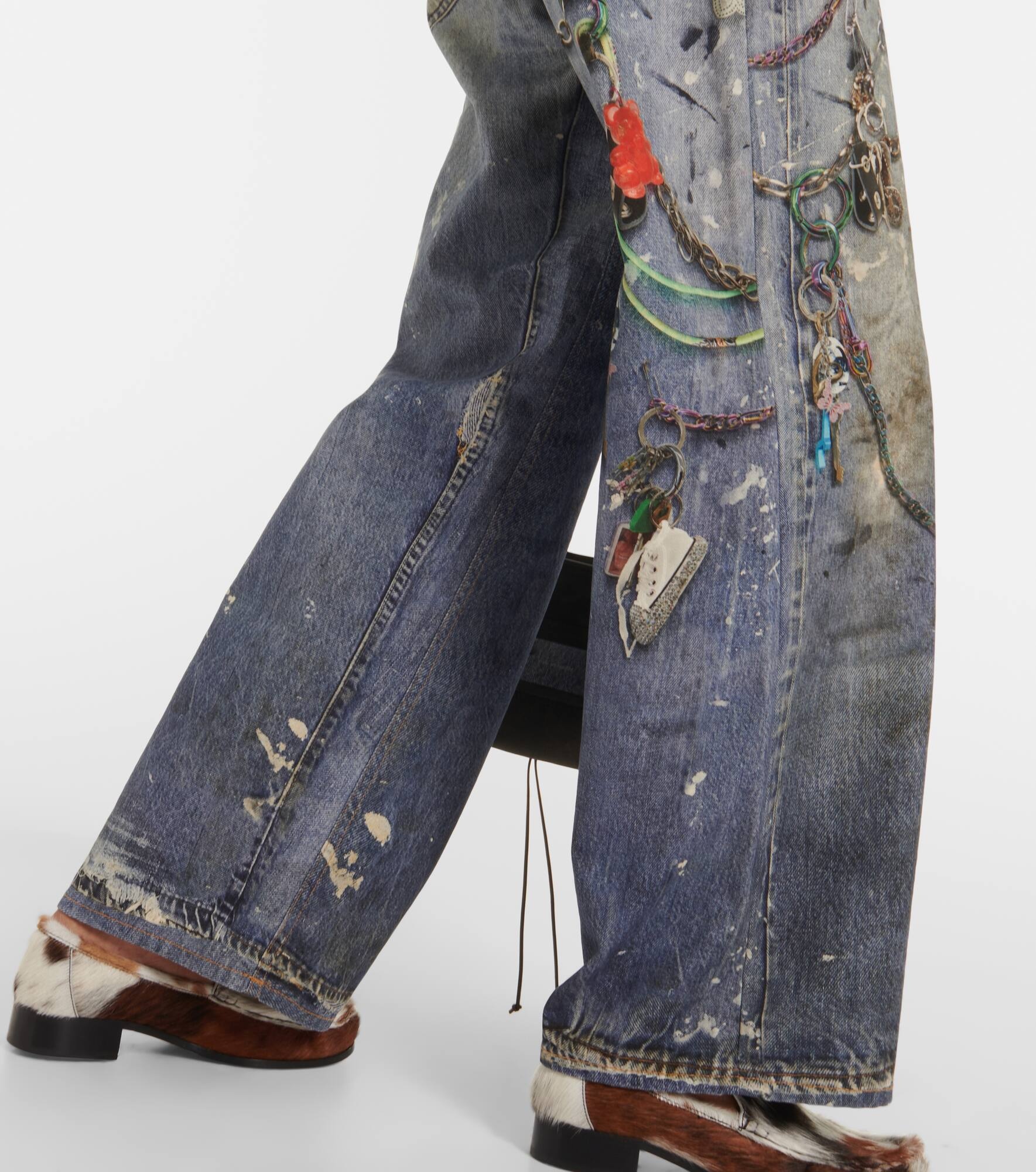 Acne Studios 1981 Trompe l'oeil low-rise wide-leg jeans
