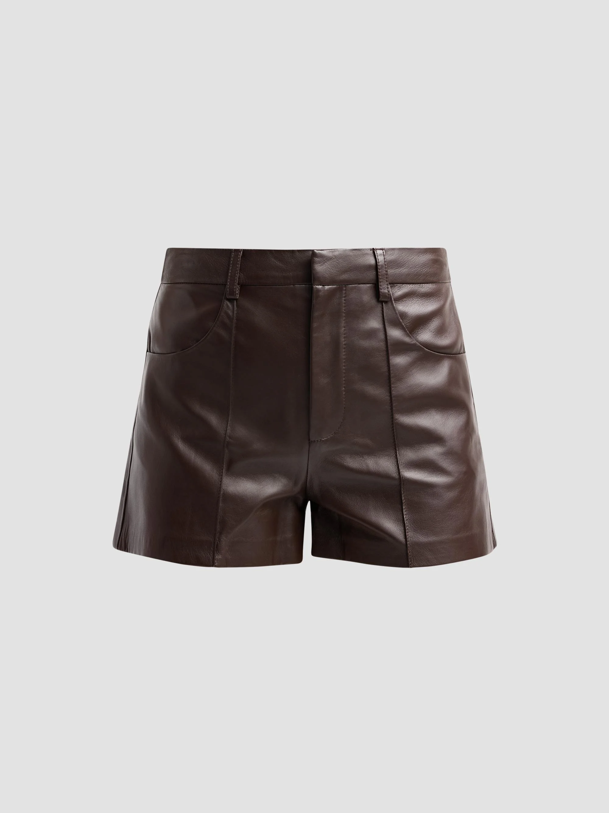 Women's Aurea Leather Shorts - Heritage Brown - 1