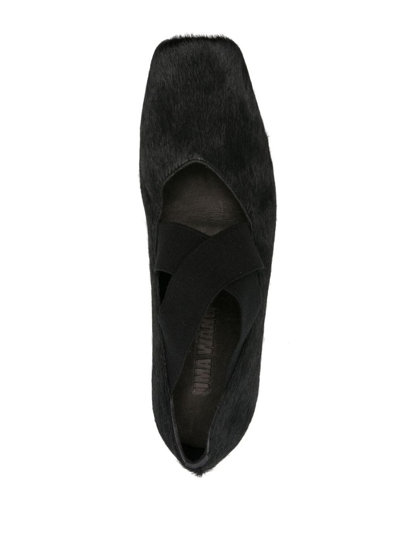 brushed-effect leather ballerina shoes 4