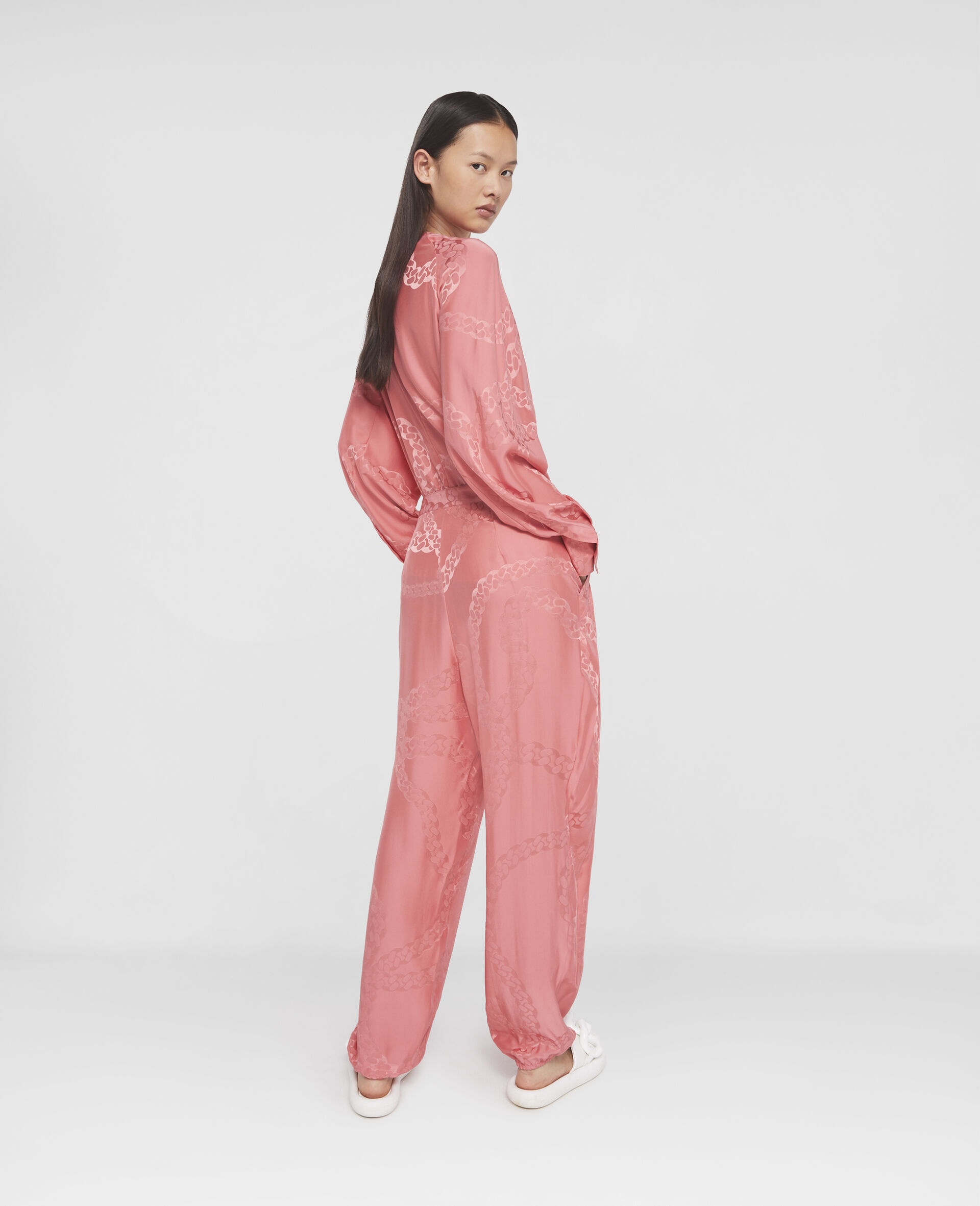 Falabella Chain Silk Jacquard Trousers - 3