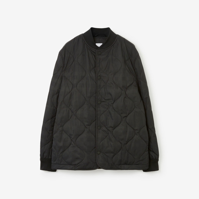 Quilted Check Nylon Bomber Jacket 1