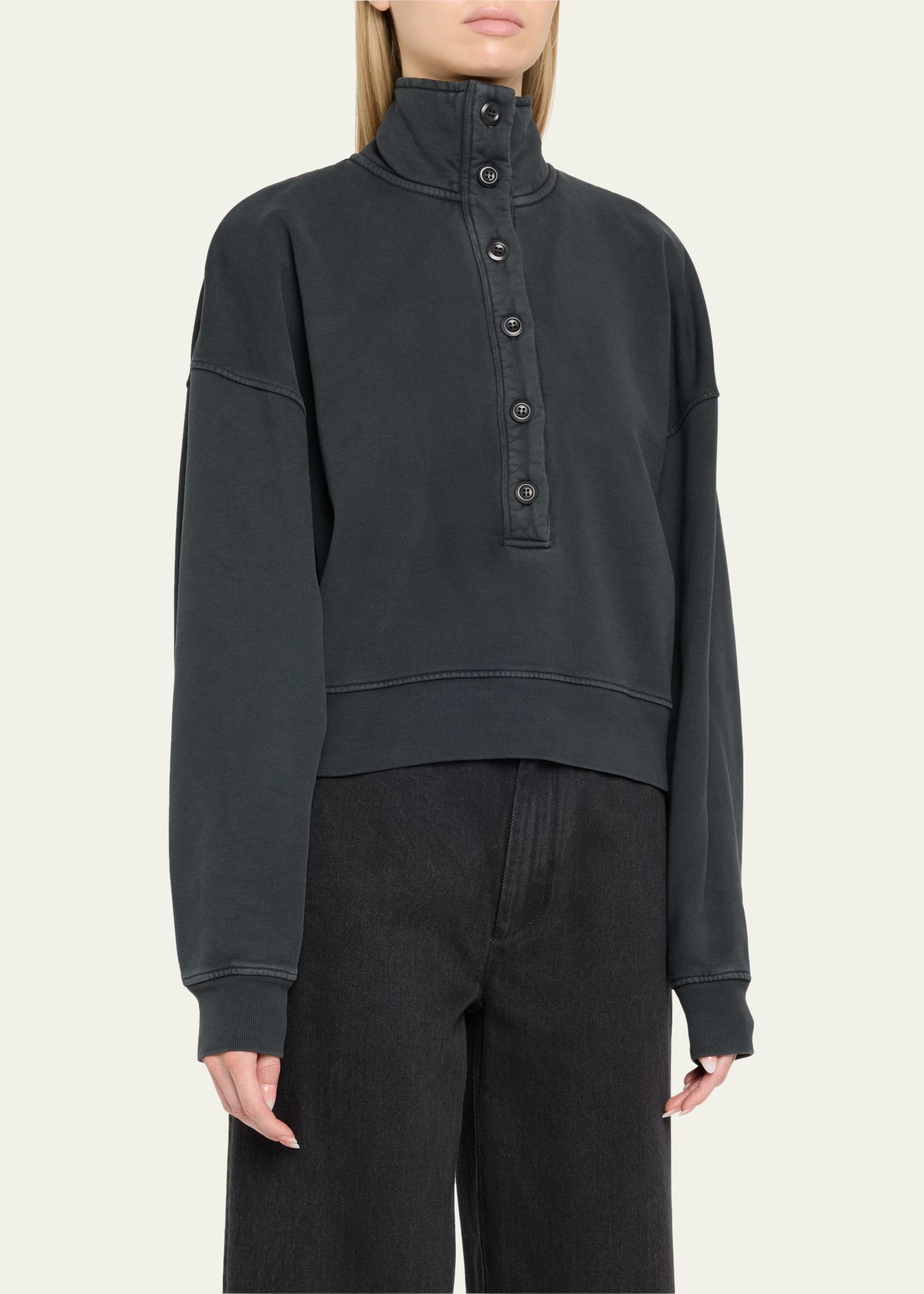 Mirelle Buttoned Pullover Sweatshirt - 4