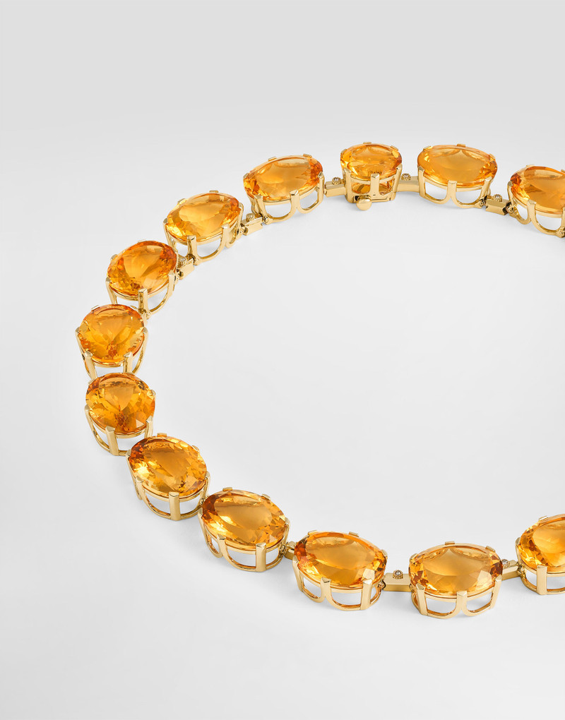 Anna necklace in 18-carat yellow gold with citrines and diamonds 3
