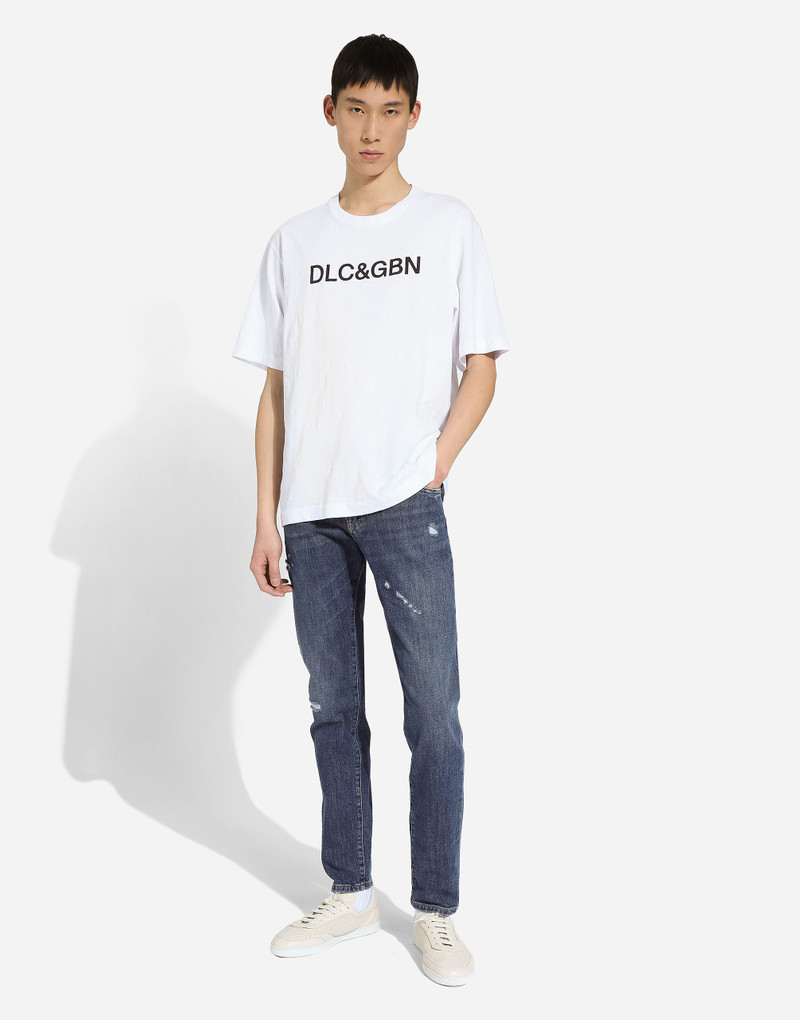 Slim-fit stretch blue denim jeans 5