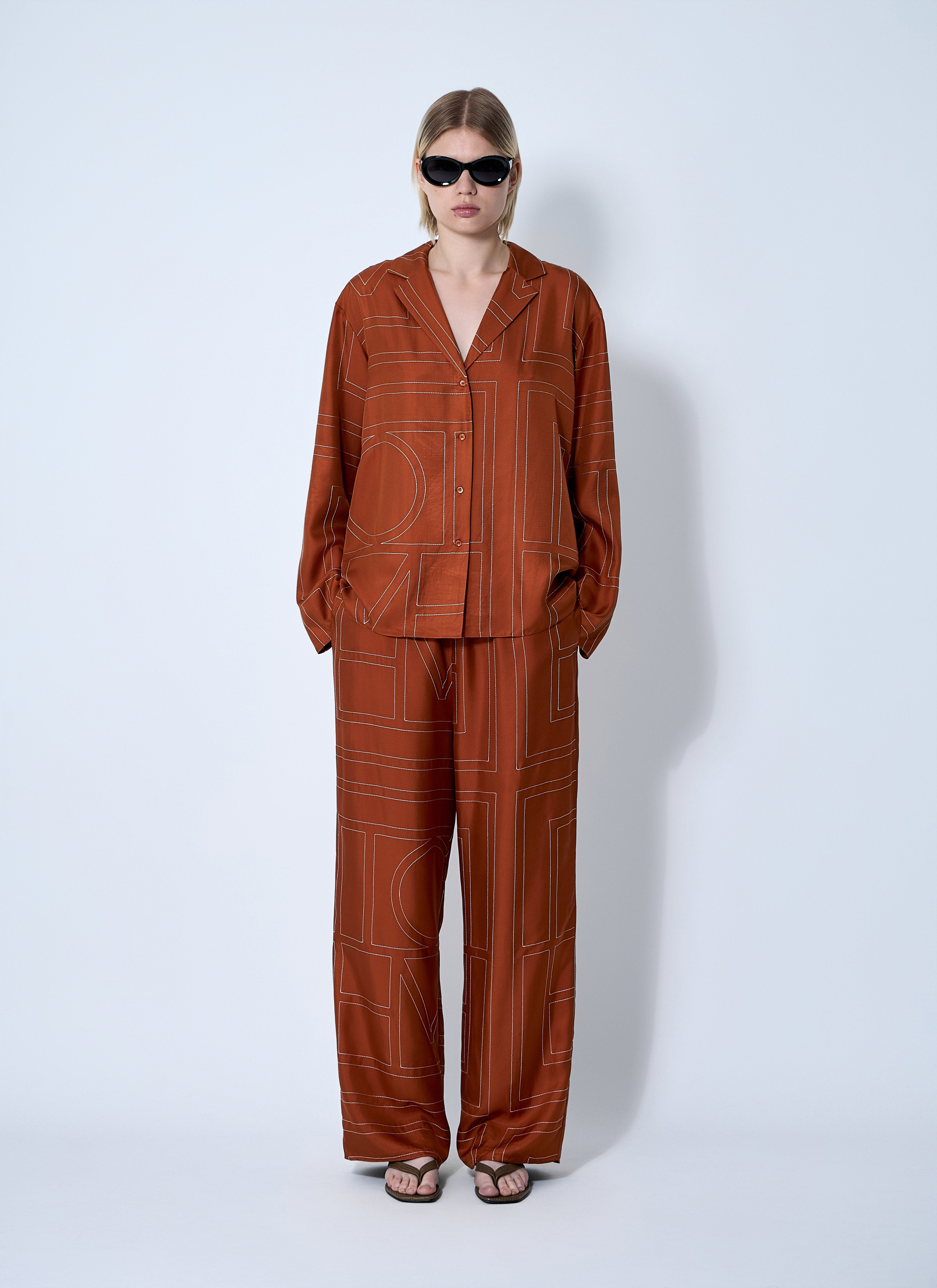 Toteme Women Monogram Silk Pants - 2
