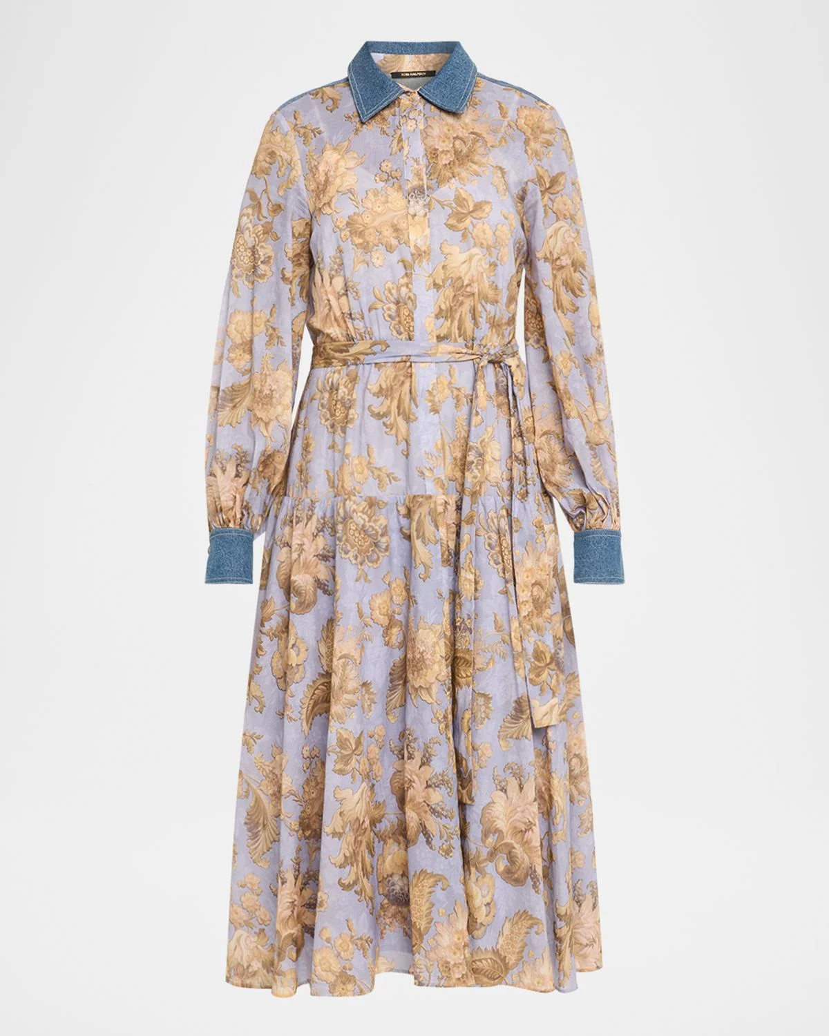 Evans Floral-Print Cotton Midi Shirtdress - 1