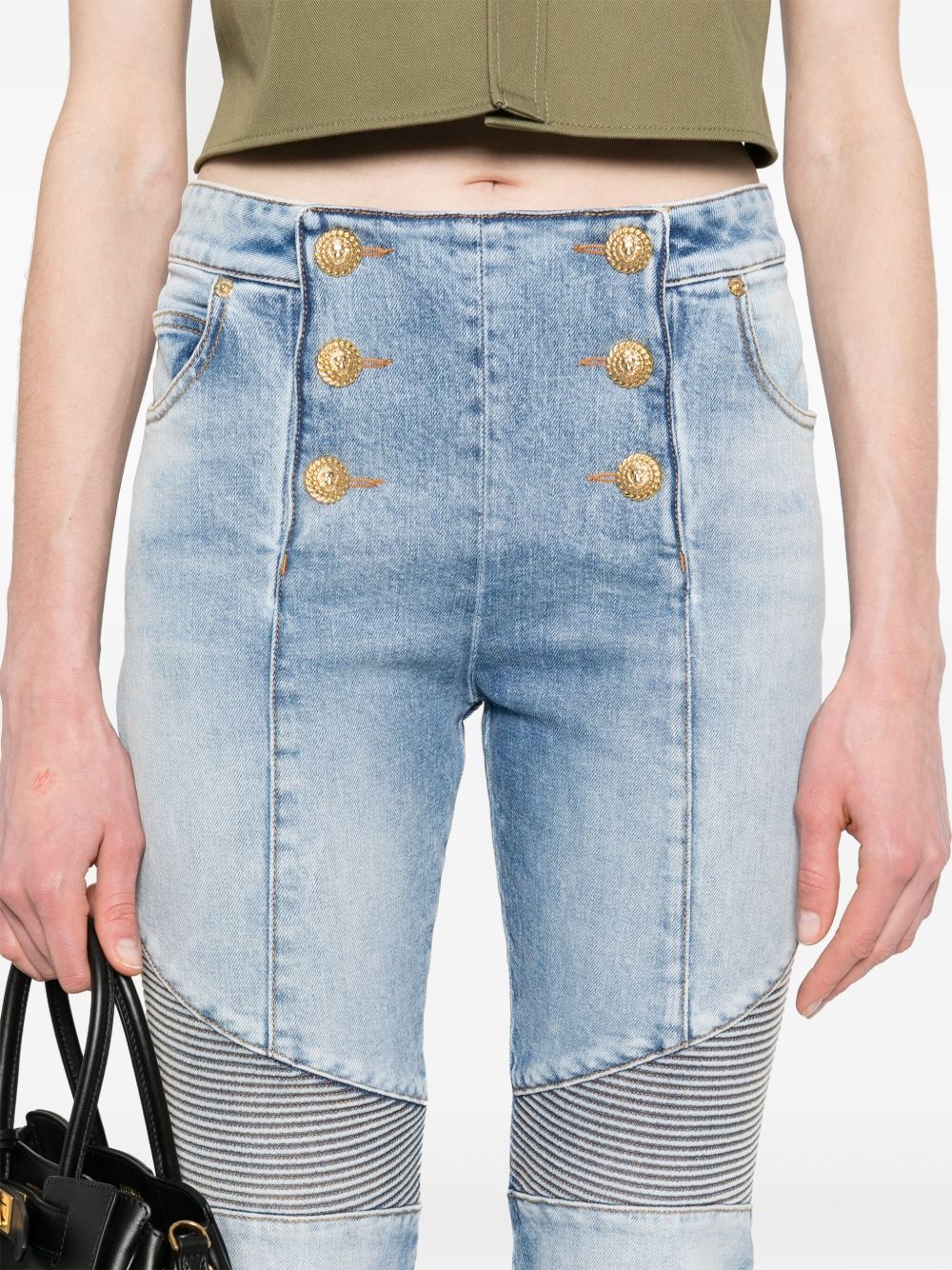 panelled jeans - 5