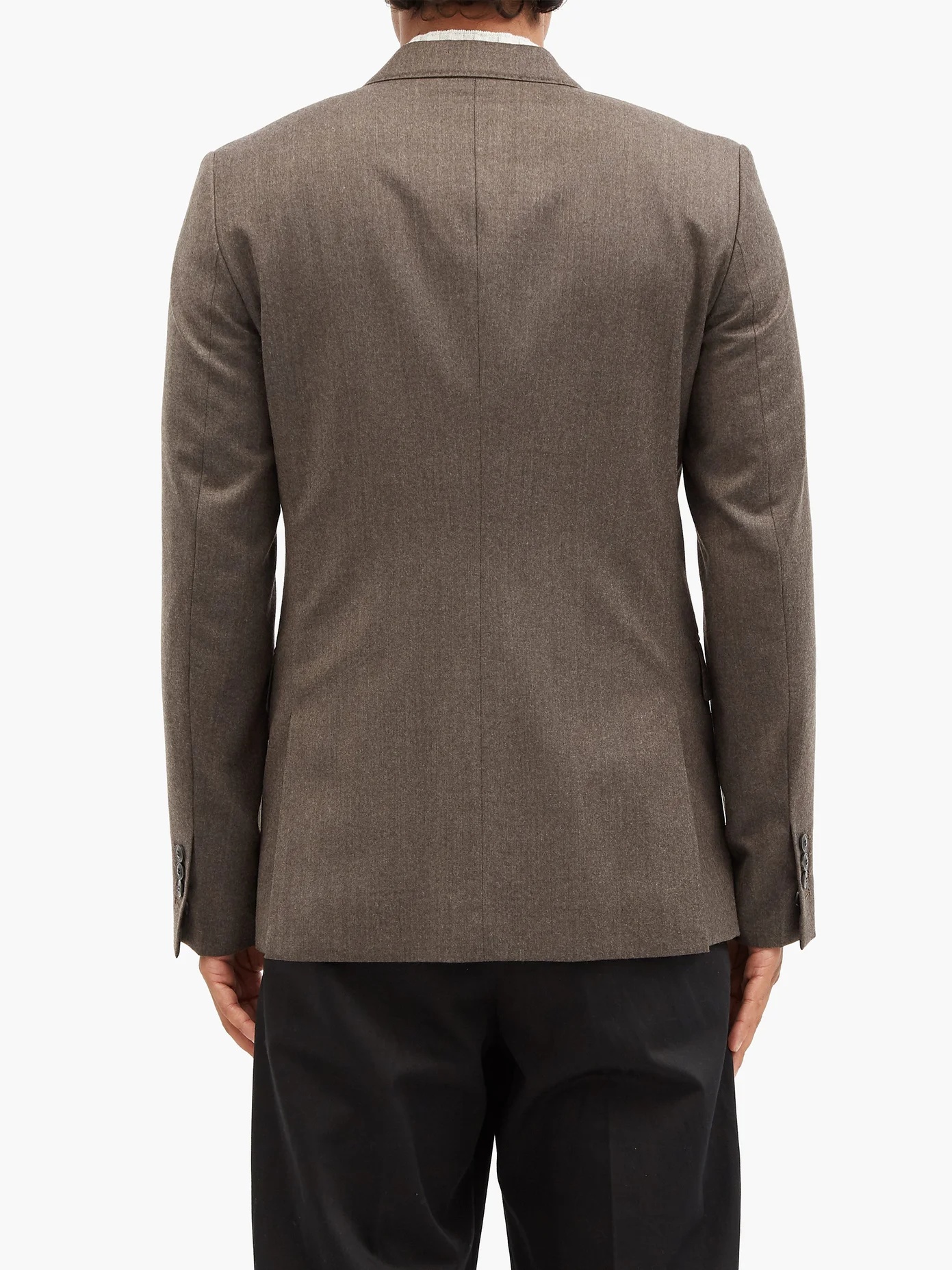 Single-breasted wool-fresco suit jacket - 5