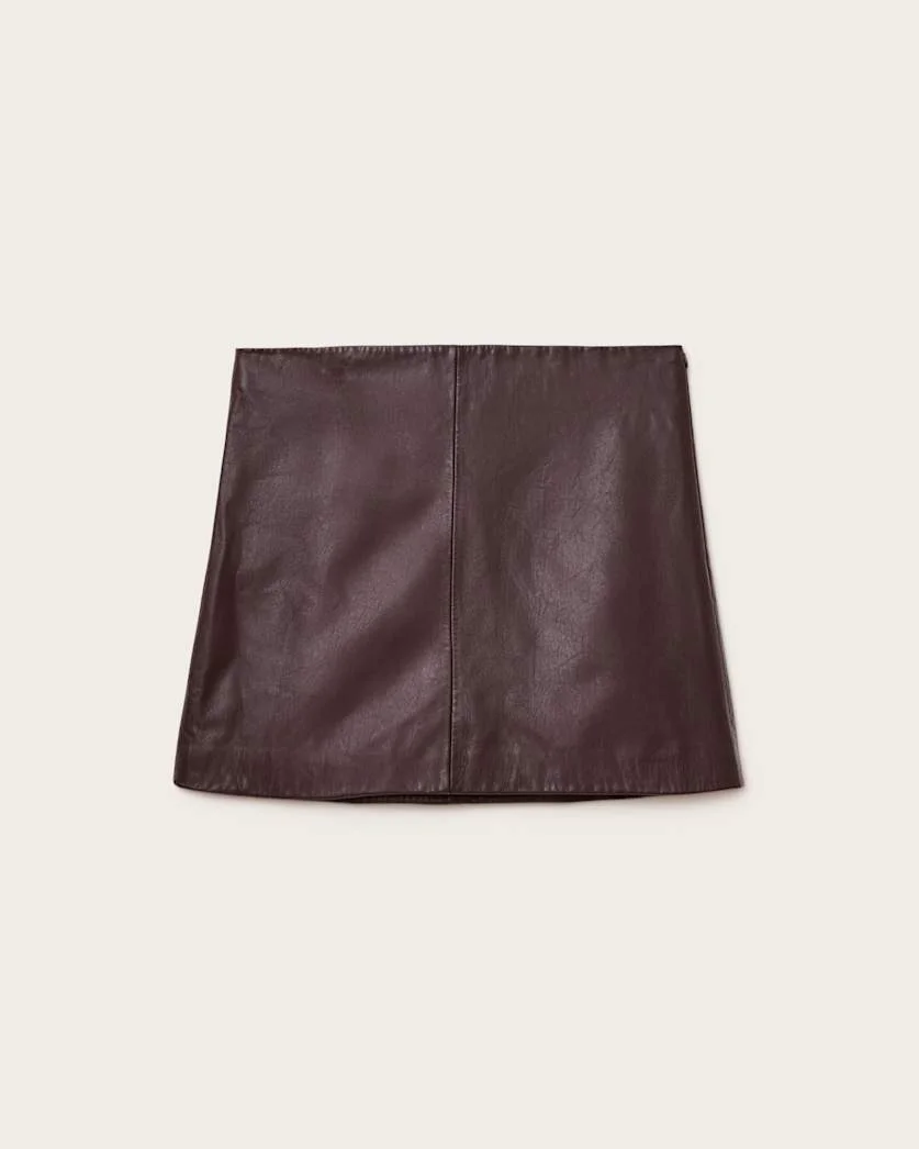 RENAI LEATHER MINI SKIRT - 1