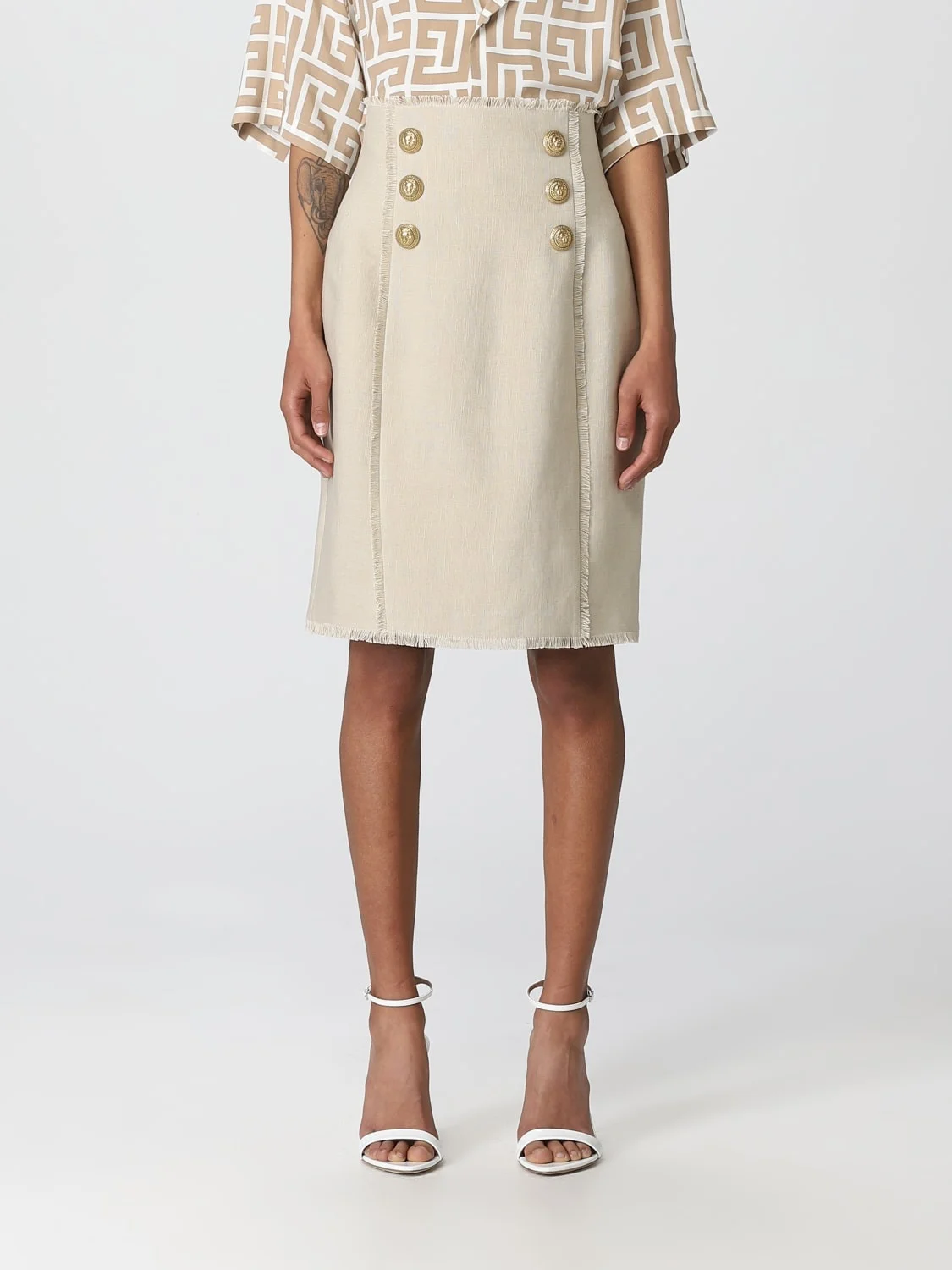Balmain skirt in cotton blend - 1