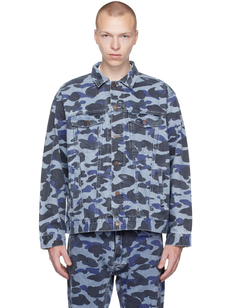 Blue Camo 위에 Denim 재킷 - 1