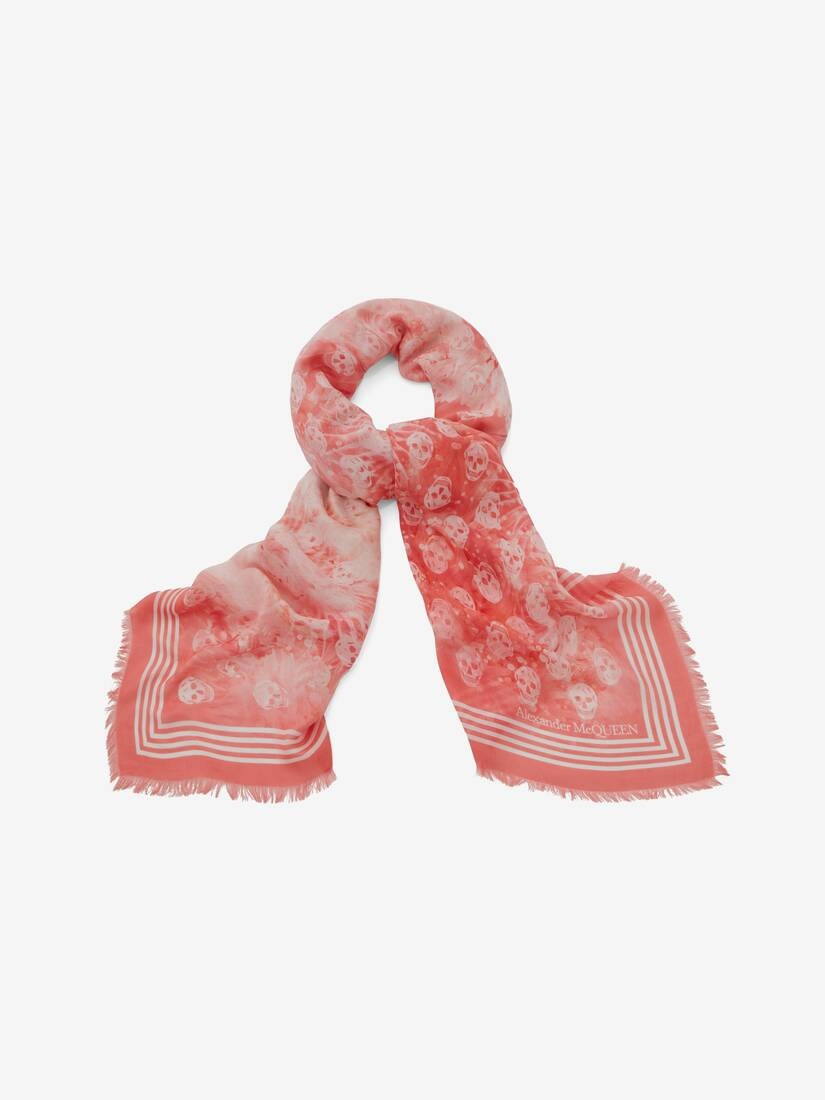 Sea Print Biker Skull Scarf in Coral - 2