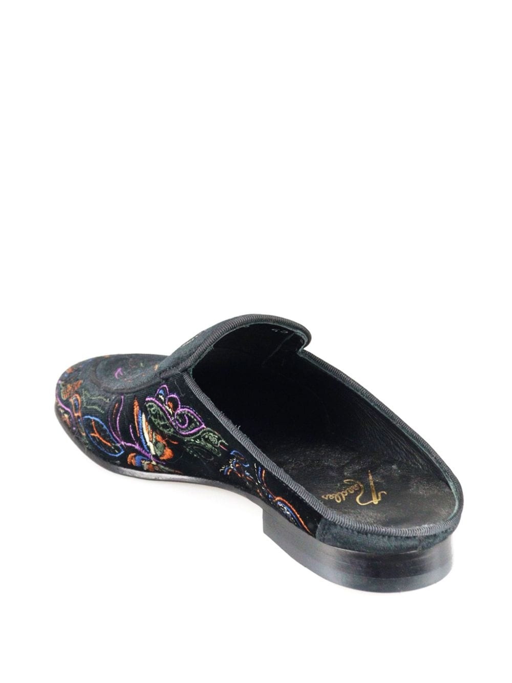 Papillon embroidered velvet slippers - 3