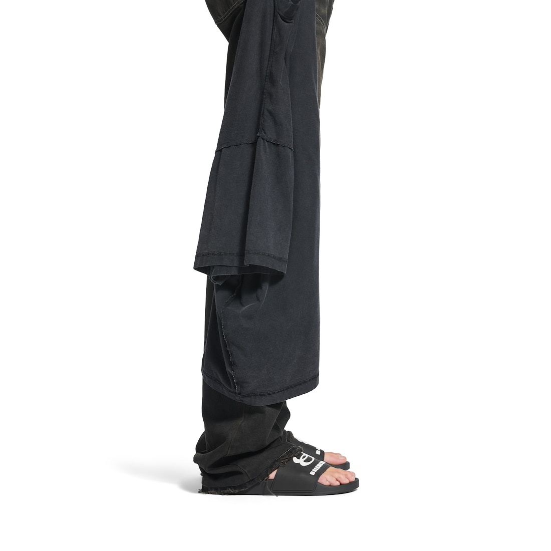 Men's Pool Slide Sandal  in Black/white - 9