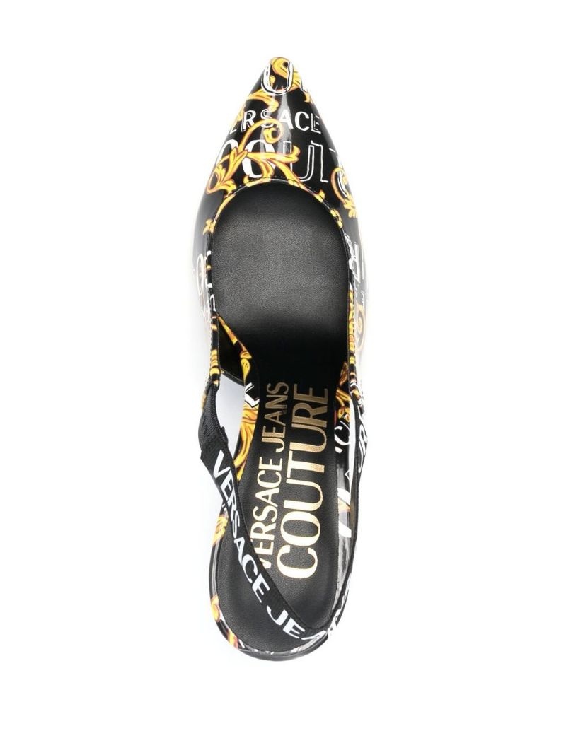 logo-print 90mm slingback pumps - 4