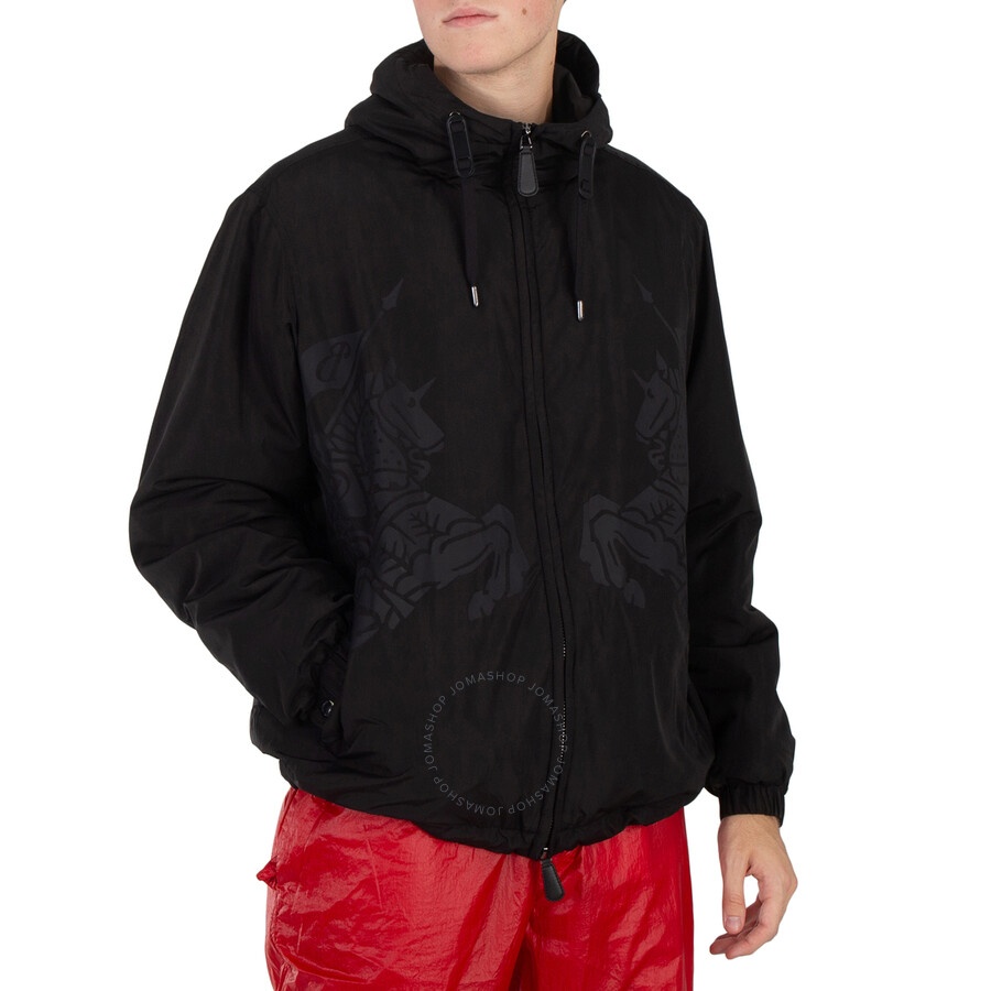 Burberry Black Equestrian Knight Design Printed Jacket - 4