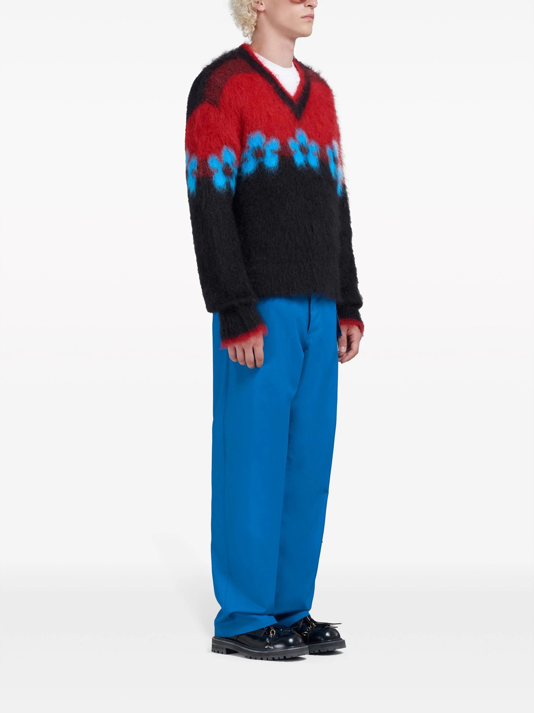 MARNI Men V-Neck Floral Pattern Sweater - 3
