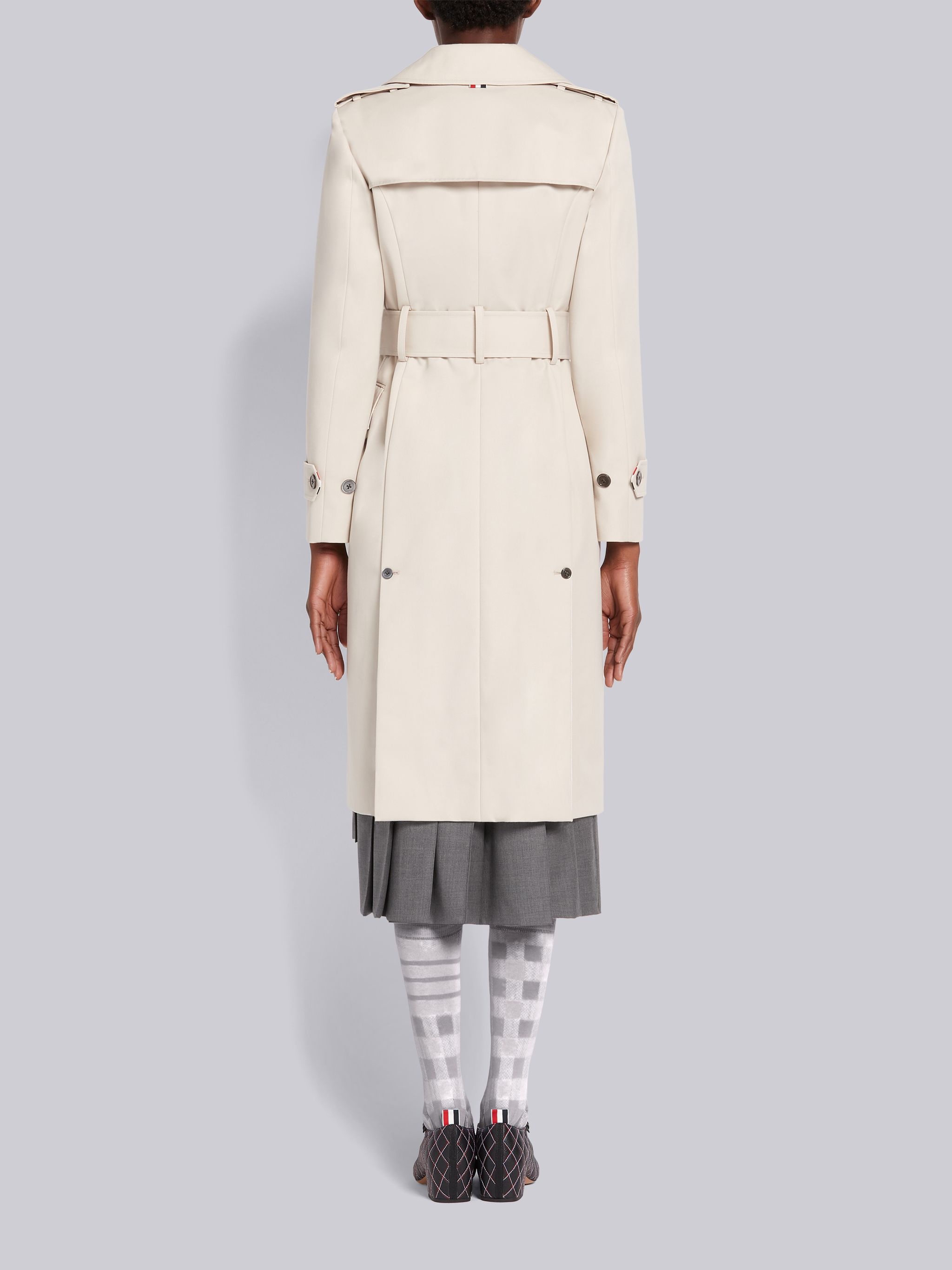 Khaki Waterproof Cotton Twill Unconstructed Belted Classic Trench Coat - 3