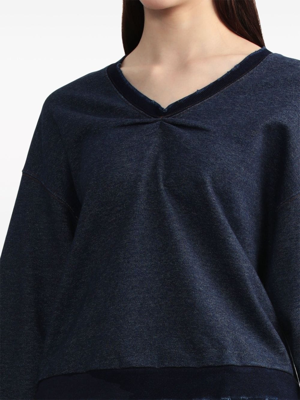 ruched-detail cotton sweatshirt - 5