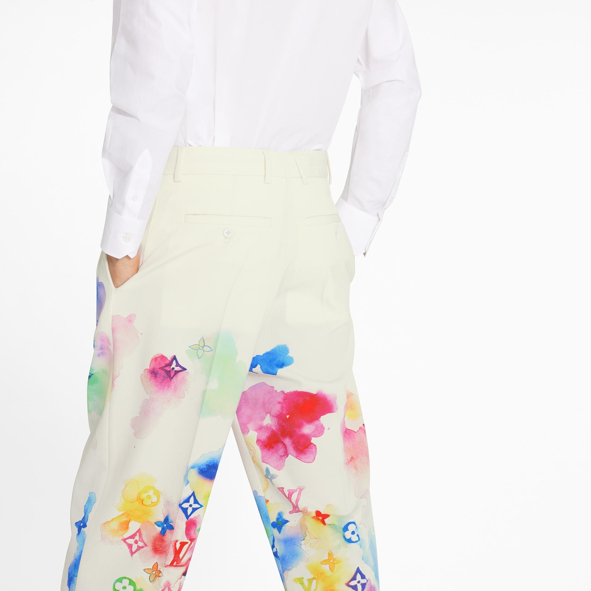 Multicolor Watercolor Light Tailored Pants - 5