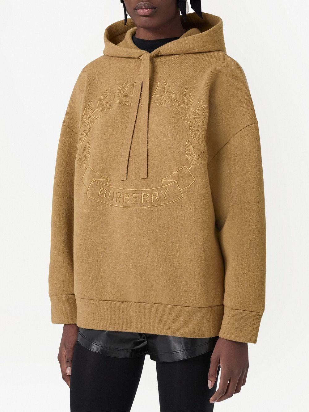 Oak Leaf Crest embroidered oversized hoodie - 3