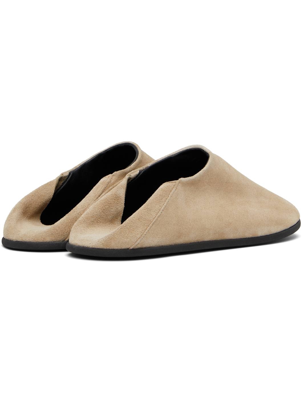 Beige Big Bootie Mule Loafers - 5